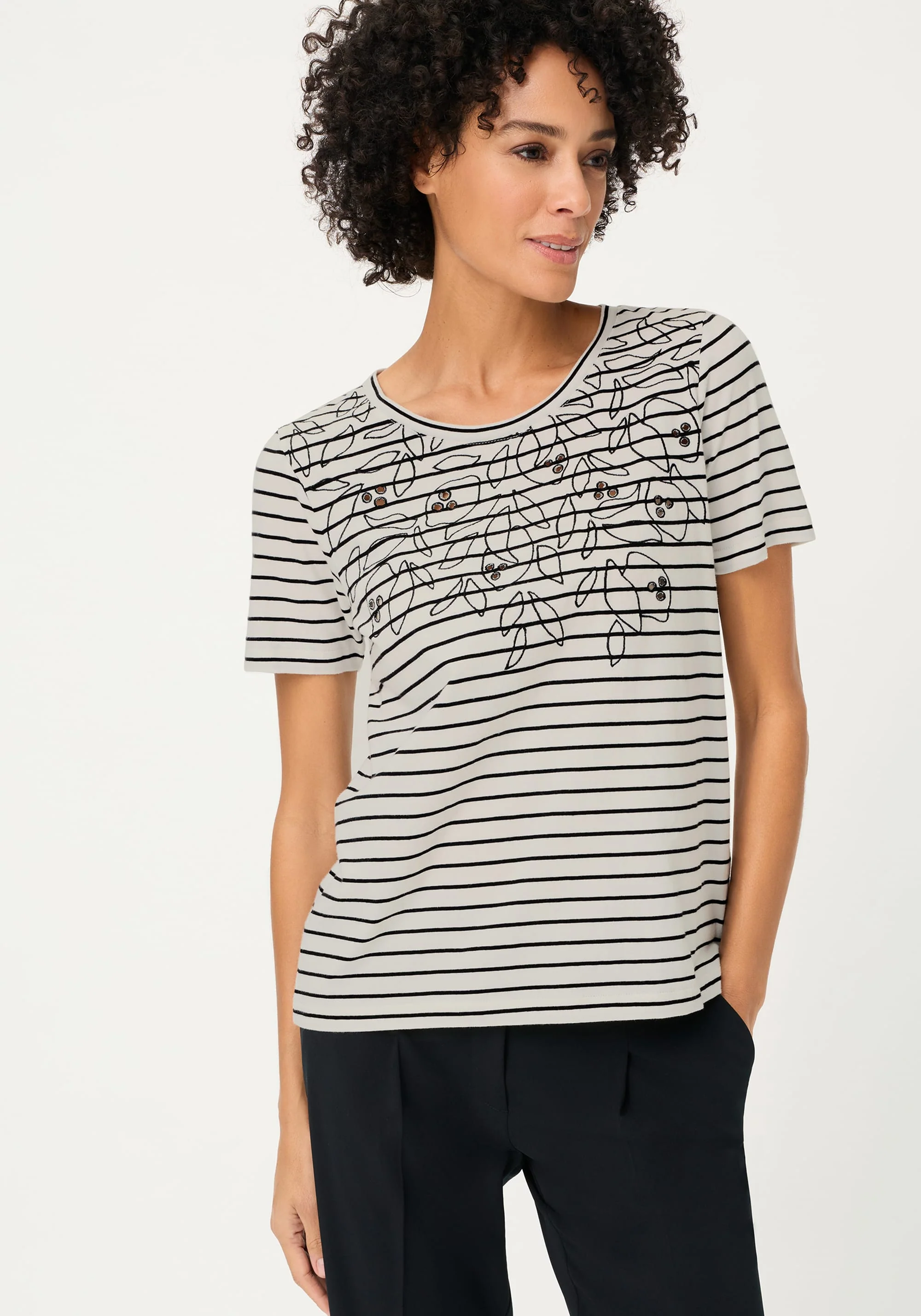 Embroidered Stripe T-Shirt - Image 2