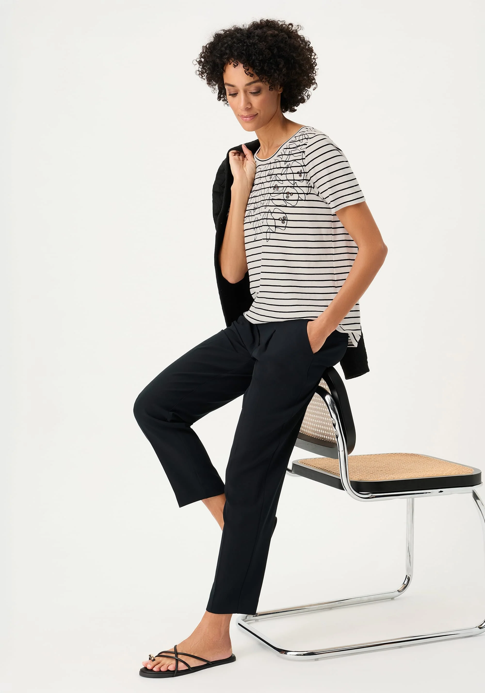 Embroidered Stripe T-Shirt - Image 4