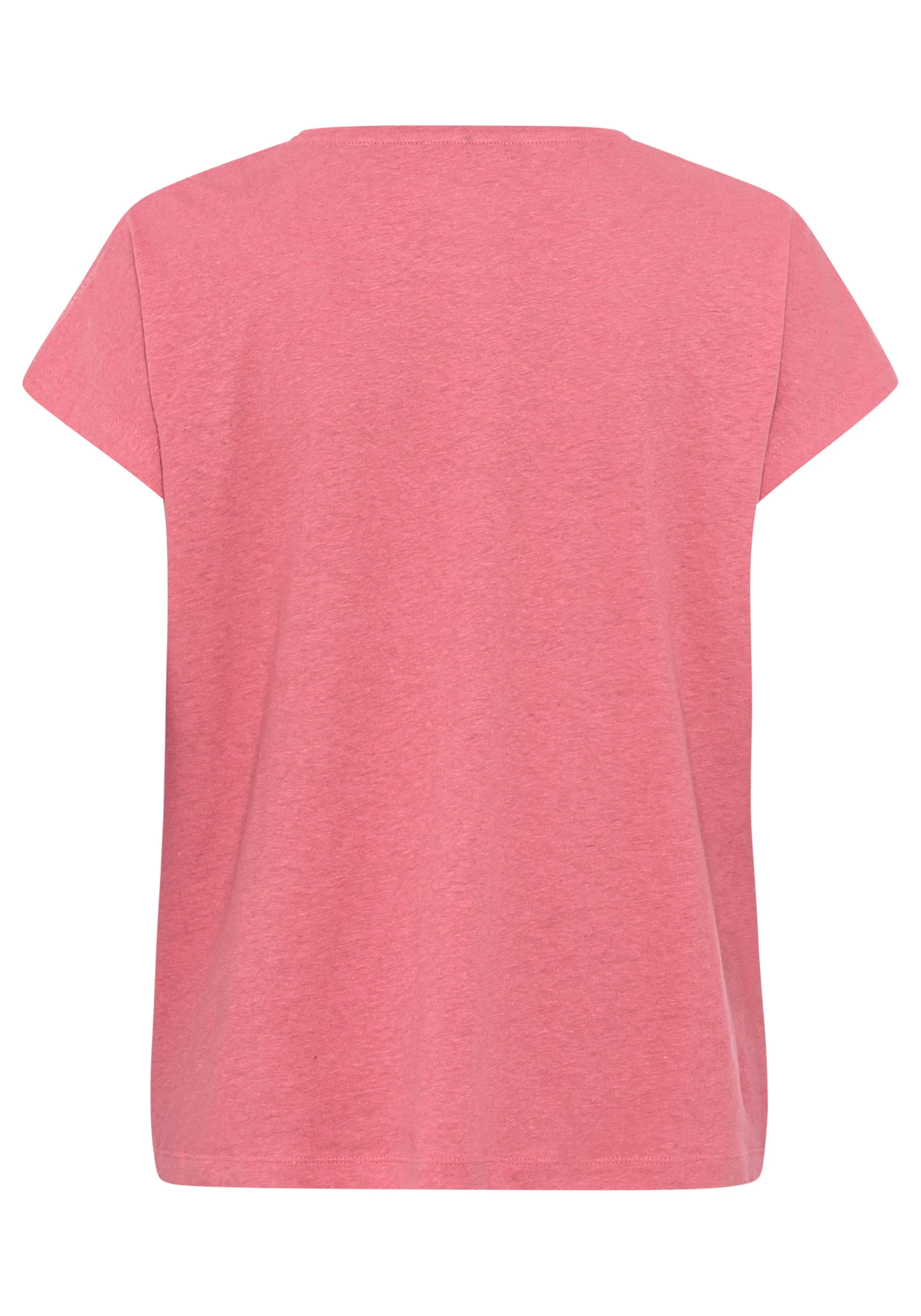 Embroidered Trim Cotton Linen Tee - Image 4