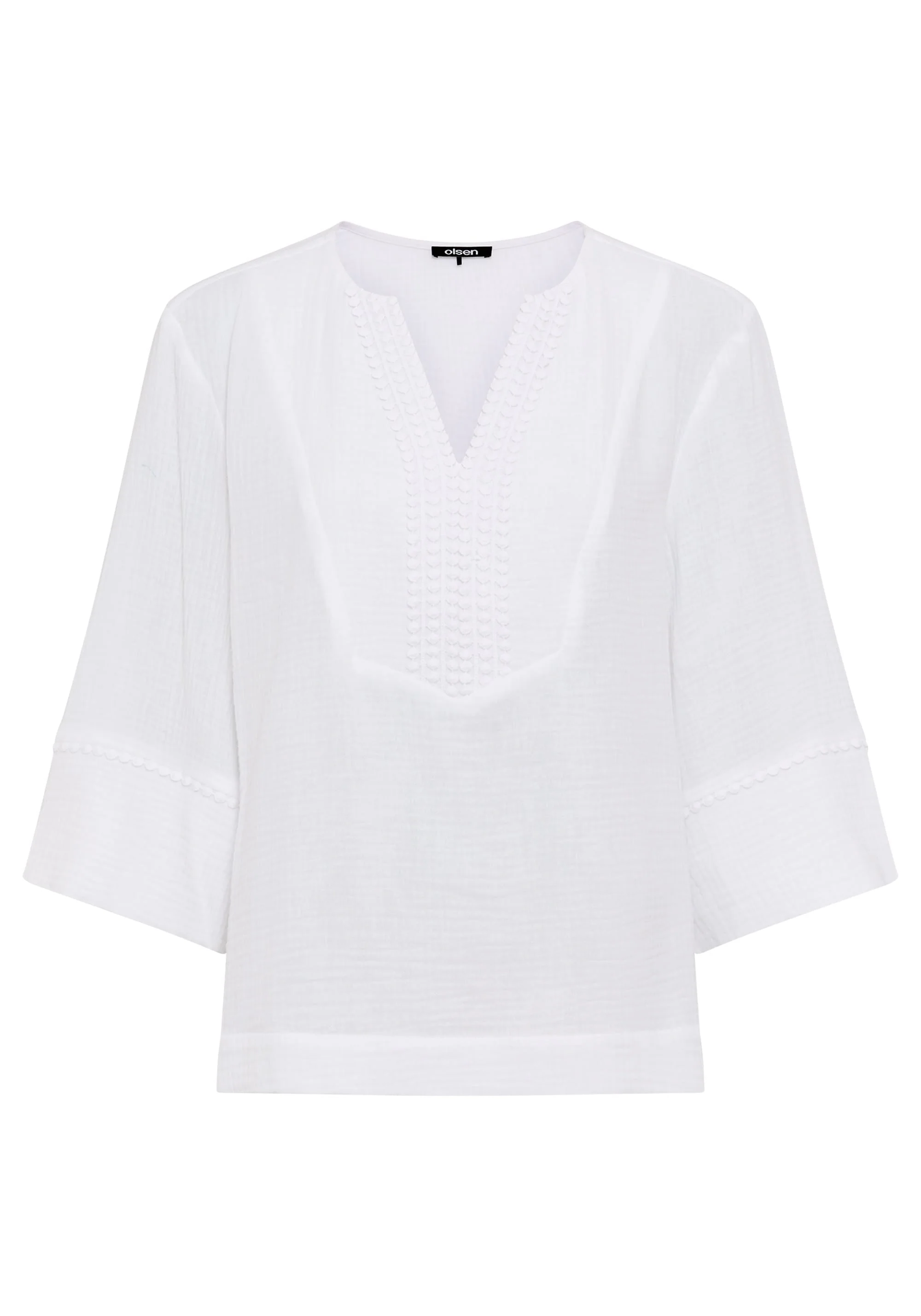 Embroidered Waffle Tunic Blouse - Image 6