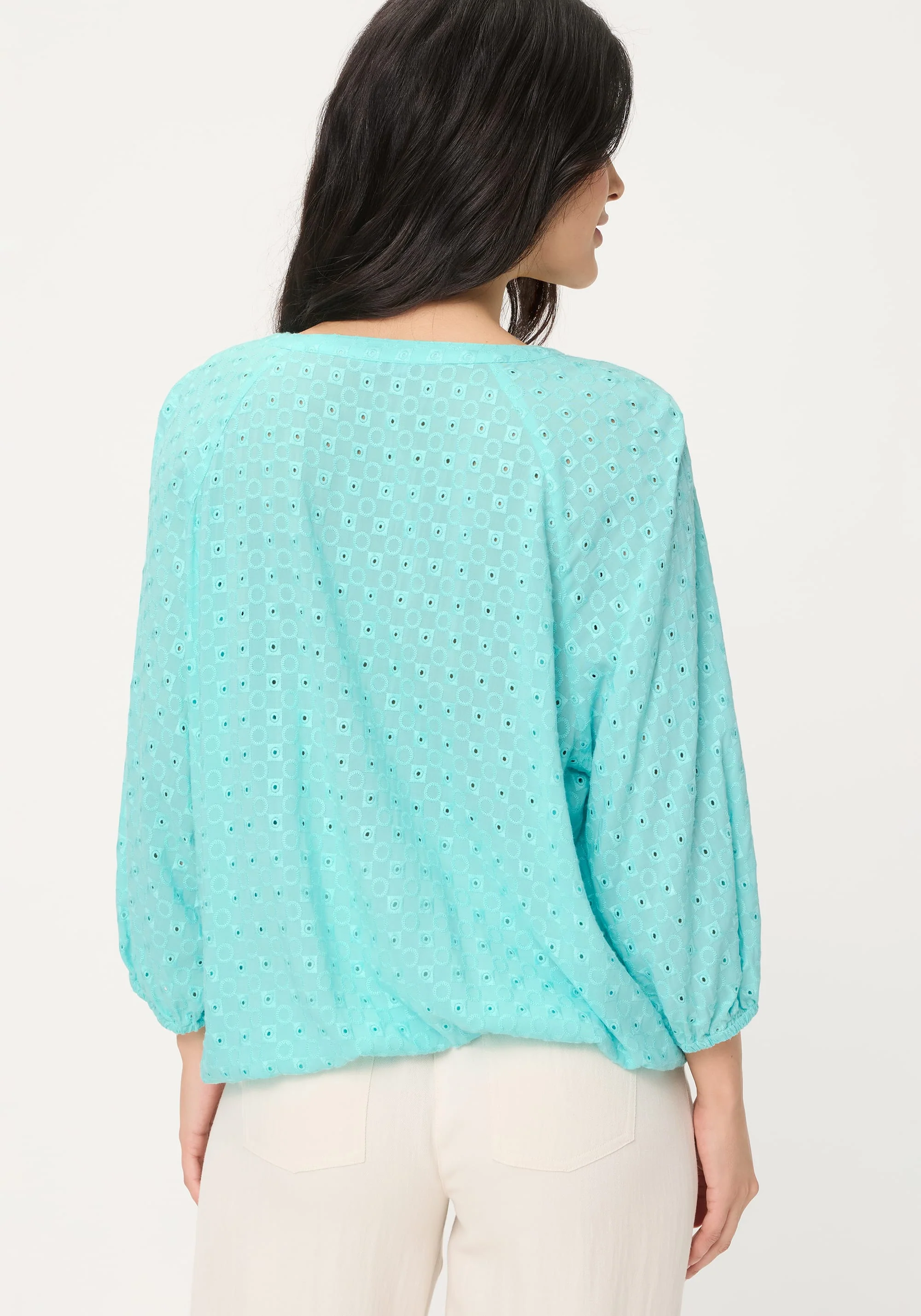 Eyelet Embroidered Tunic Blouse - Image 3