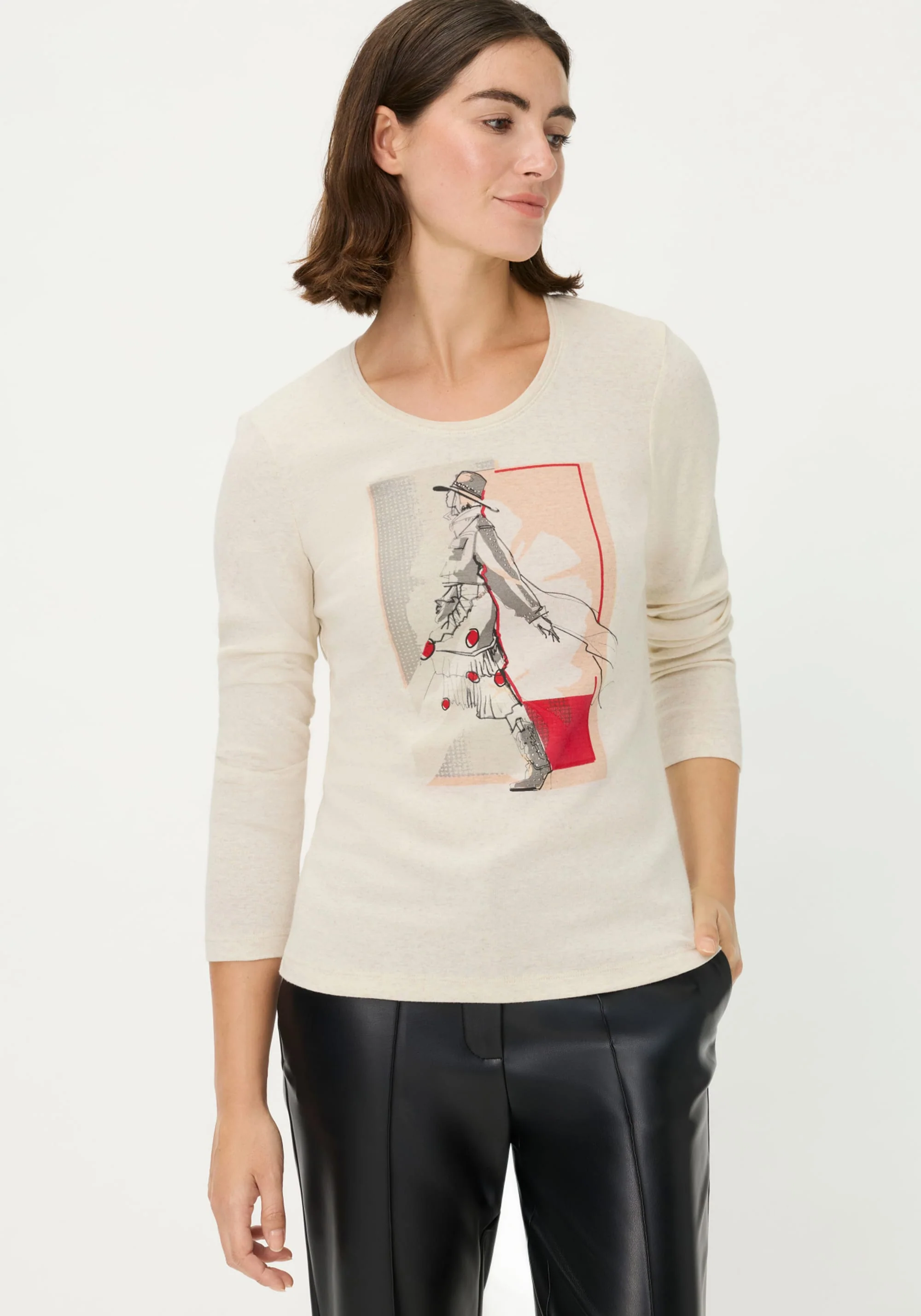 Fashion Girl Placement Print T-Shirt