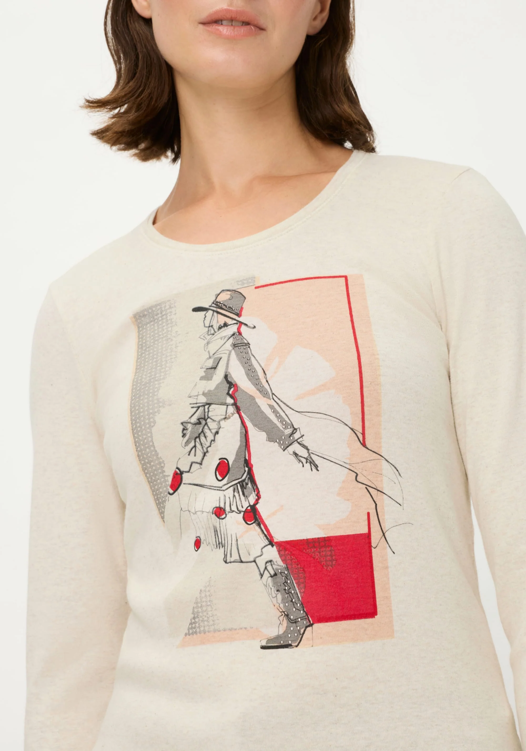 Fashion Girl Placement Print T-Shirt - Image 2