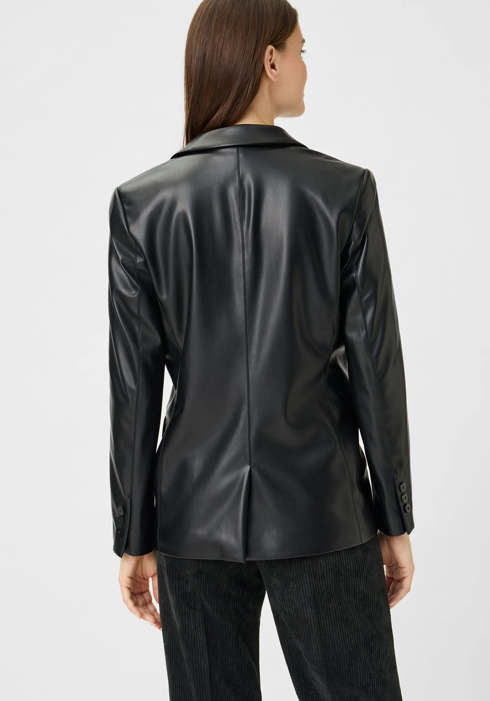 Faux Leather Blazer - Image 3