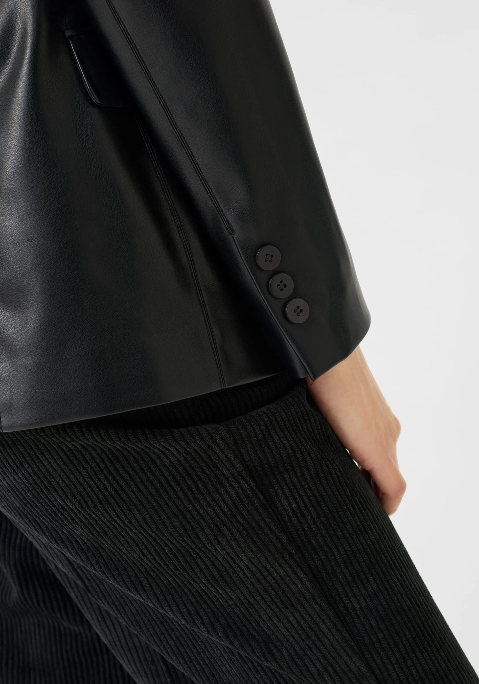 Faux Leather Blazer - Image 4