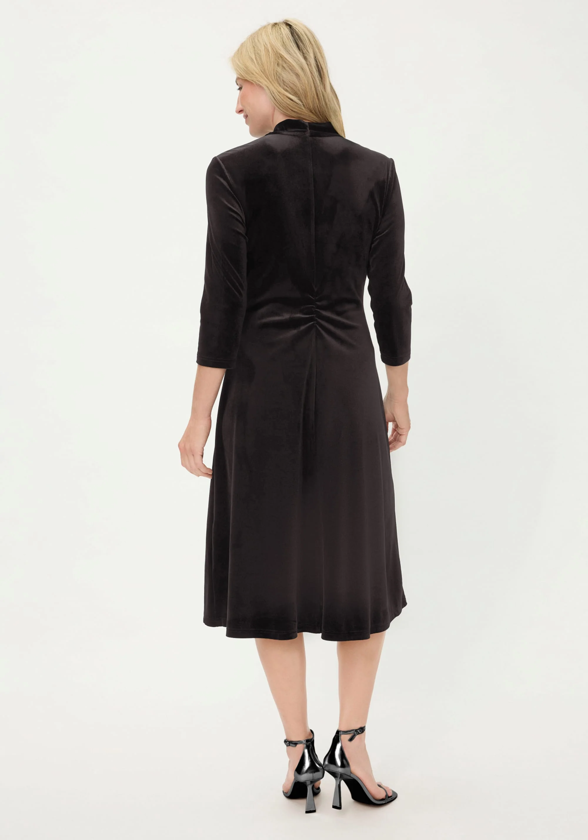 Faux Wrap Velvet Dress - Image 3