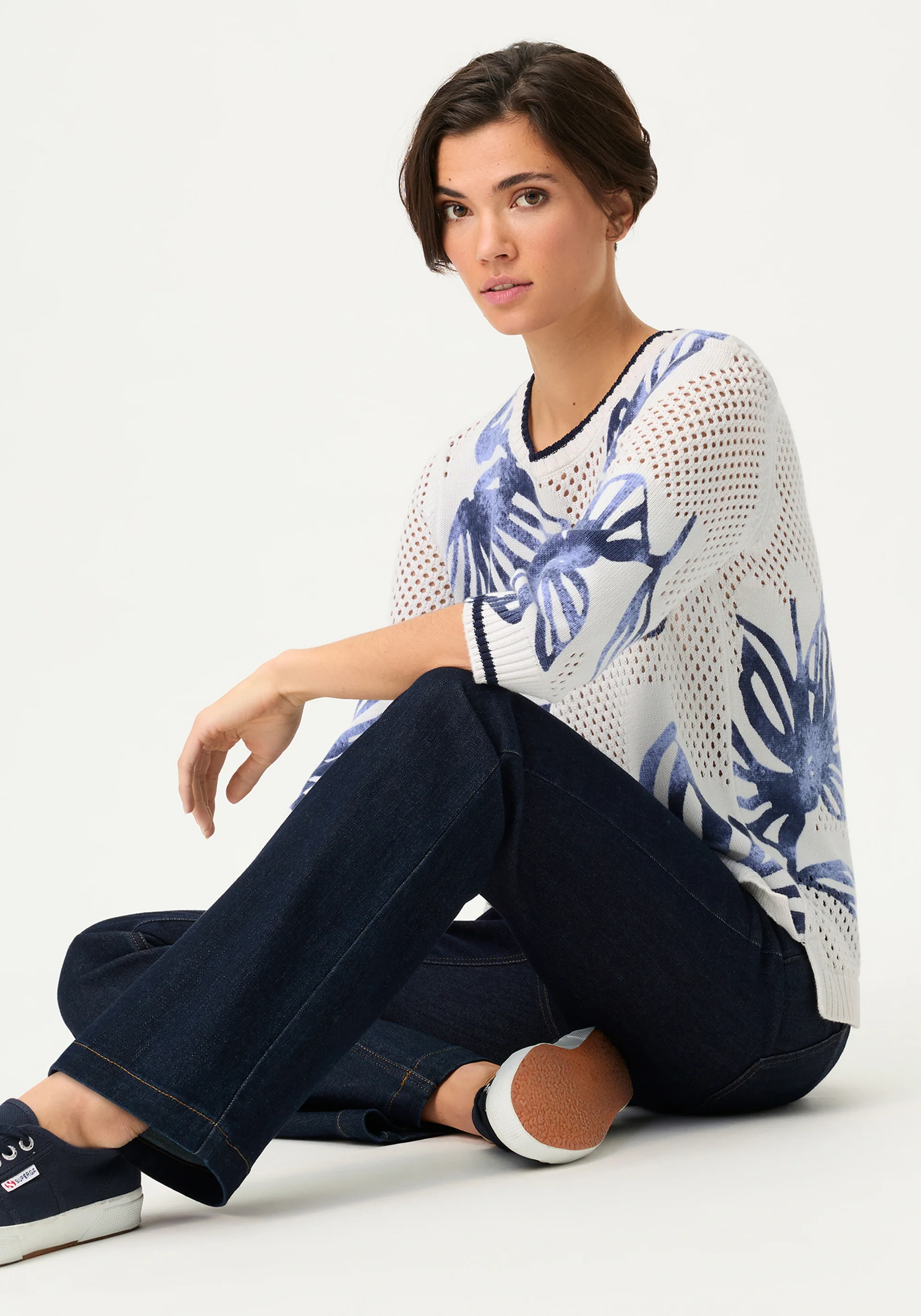 Floral Ajour Knit Sweater - Image 5