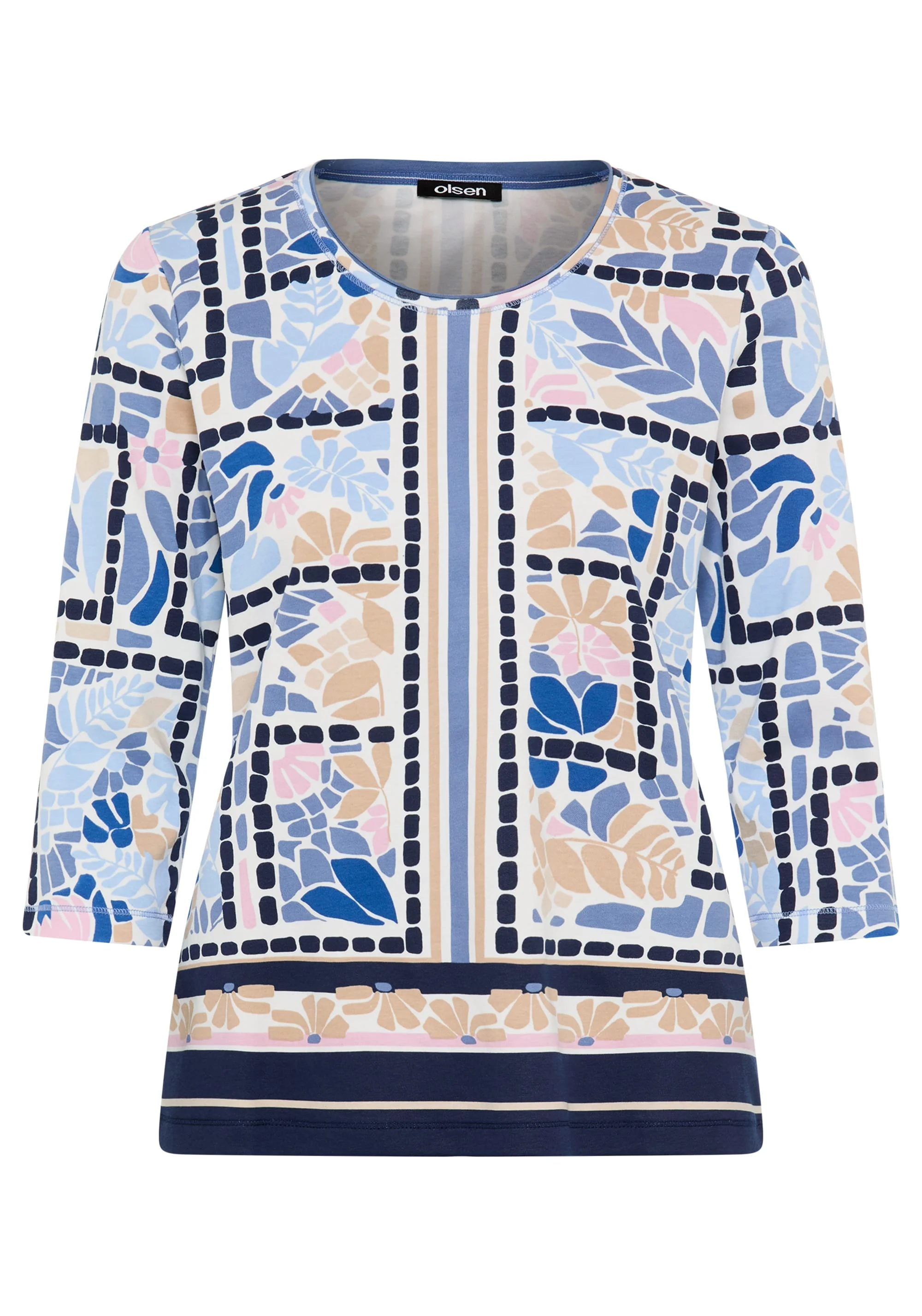 Floral & Border Print T-Shirt - Image 4