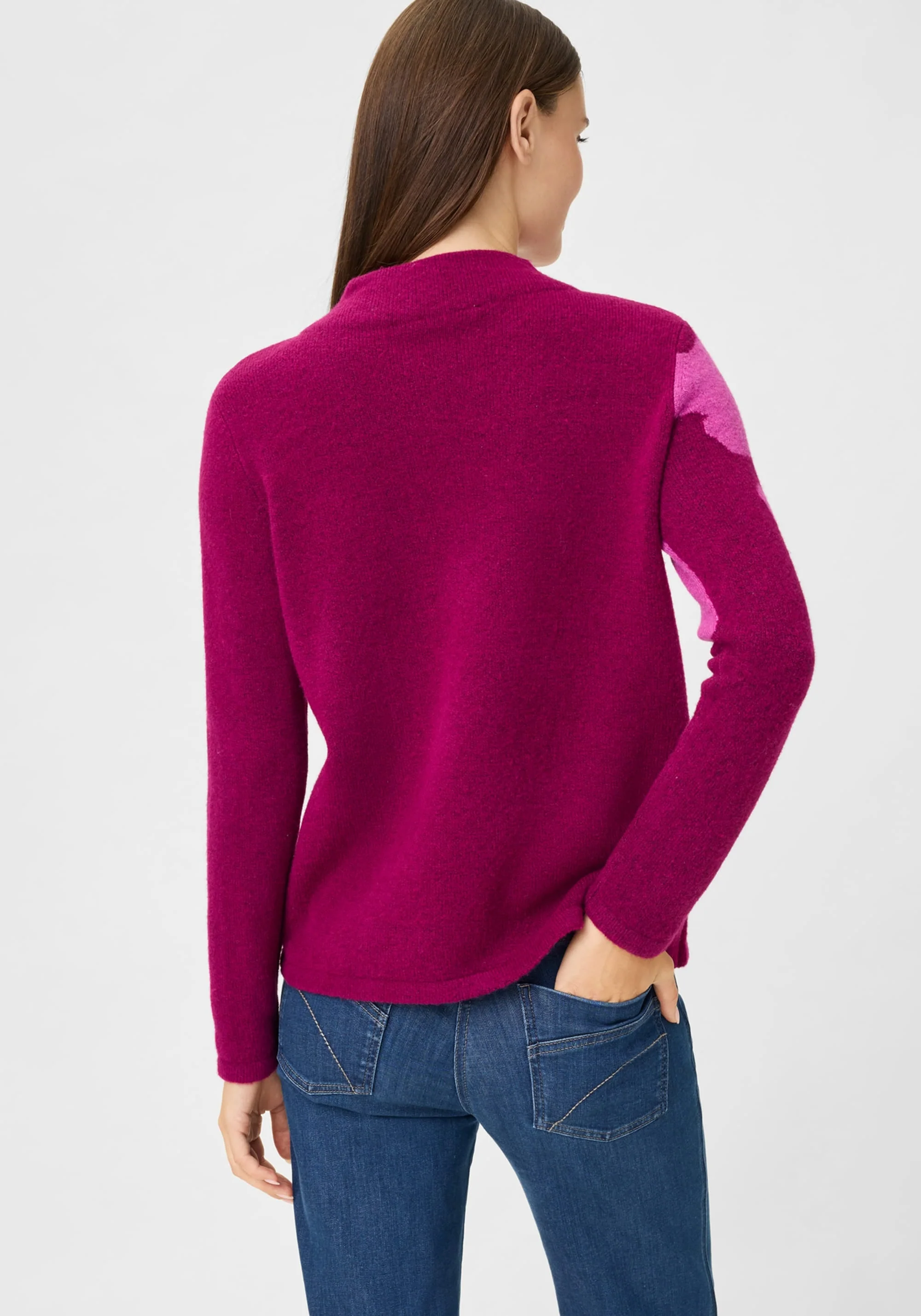 Floral Intarsia Mock Neck Sweater - Image 3