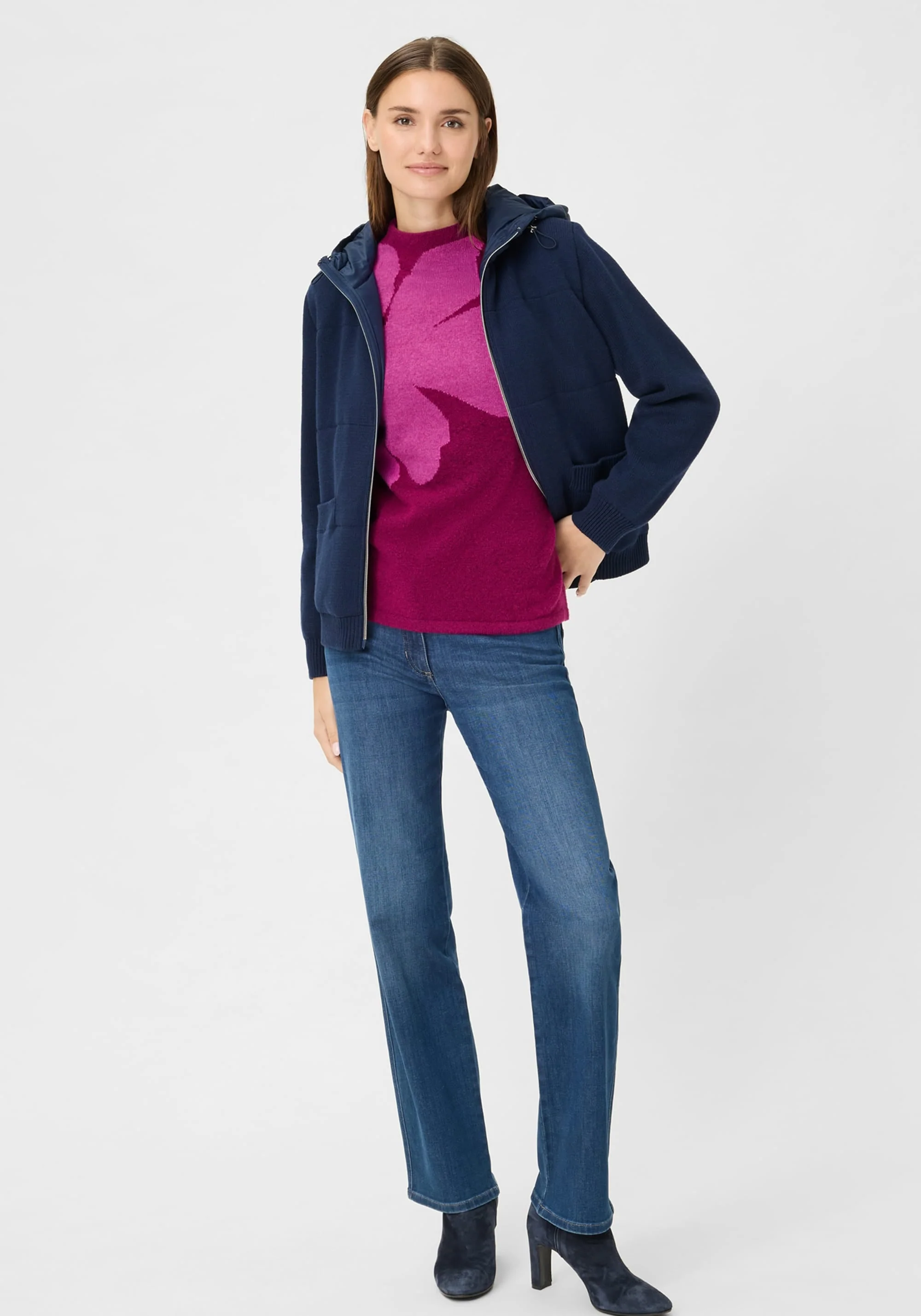 Floral Intarsia Mock Neck Sweater - Image 6