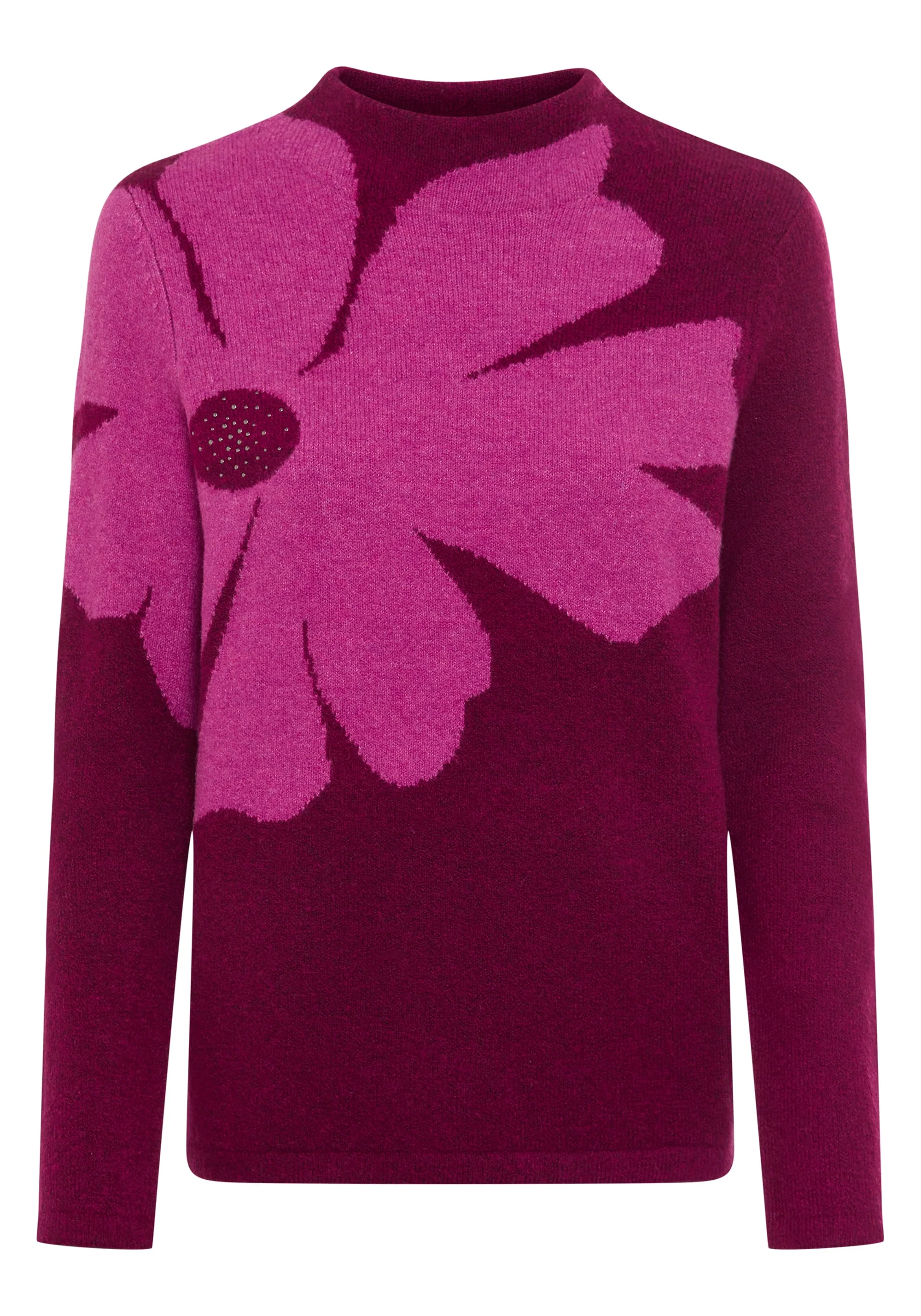 Floral Intarsia Mock Neck Sweater - Image 7