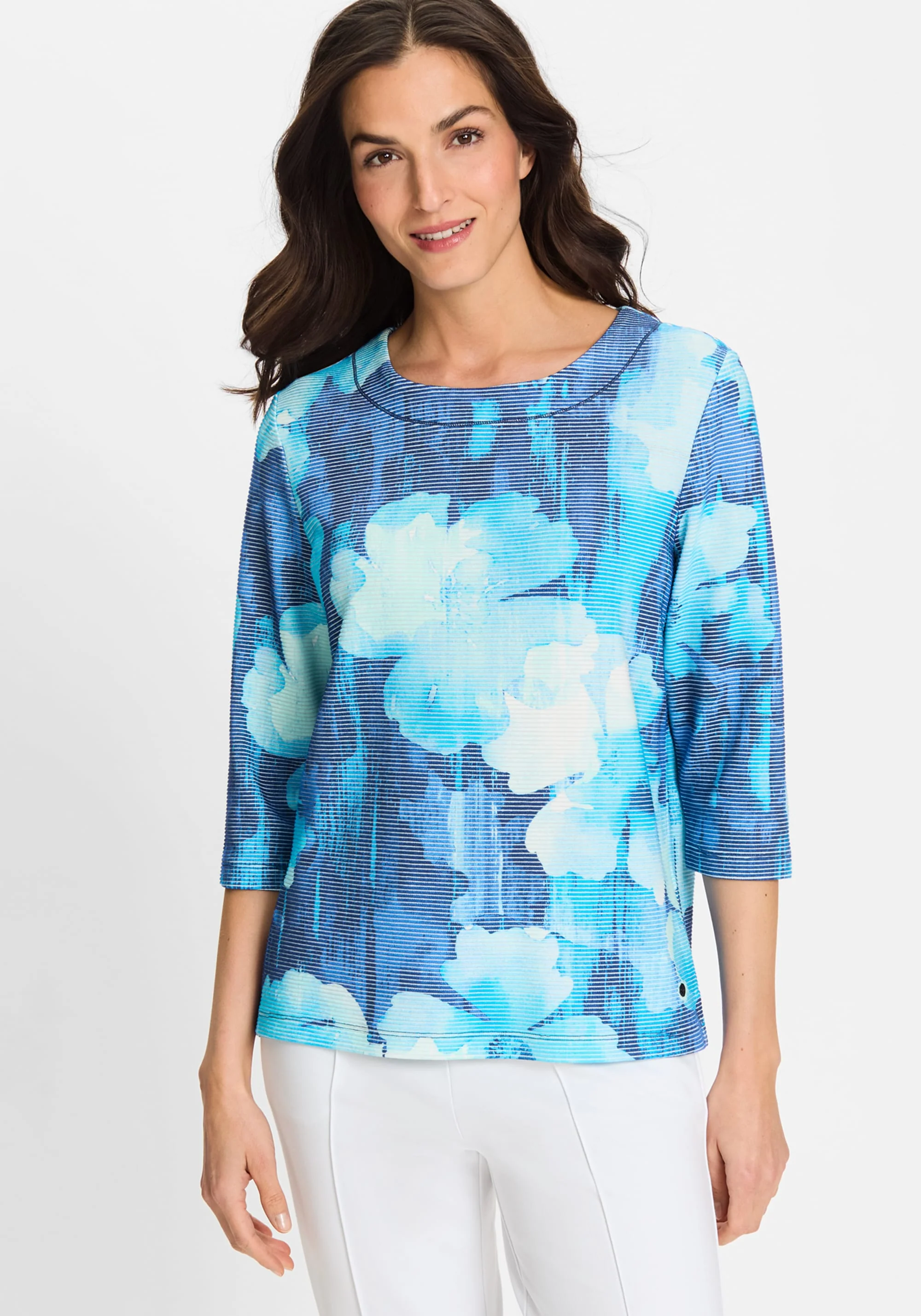 Floral Rib Knit Jersey Top - Image 2