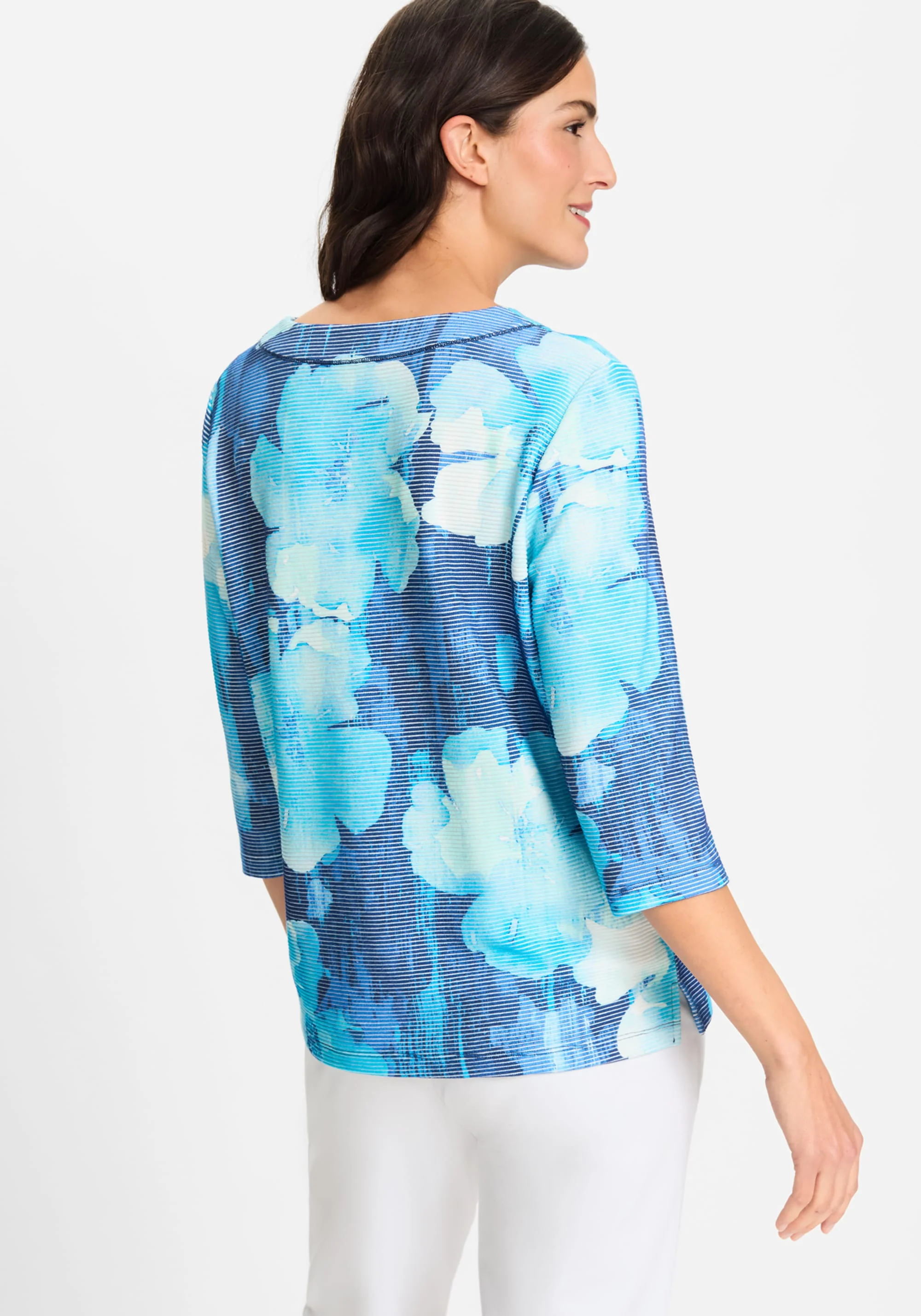 Floral Rib Knit Jersey Top - Image 3