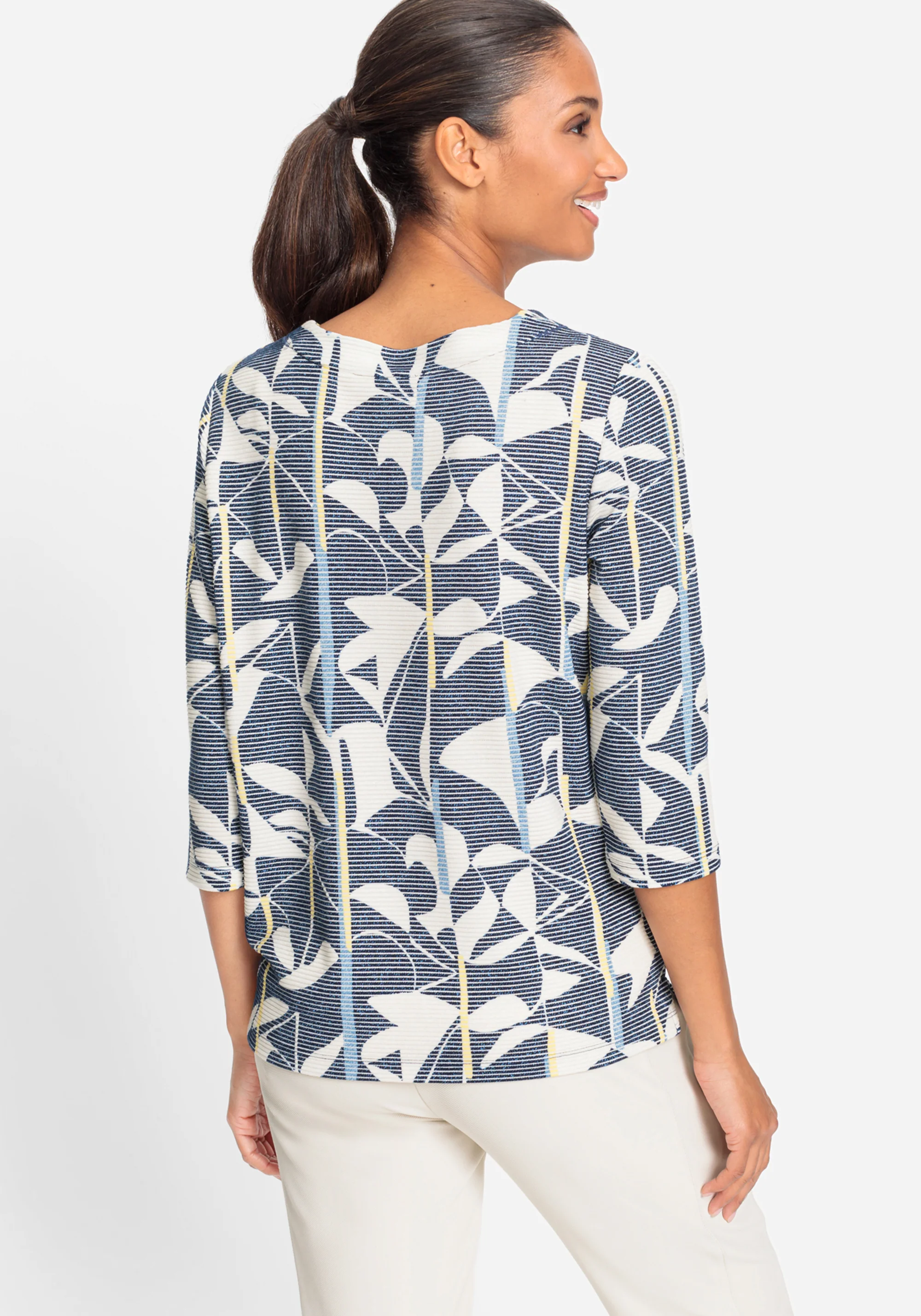 Floral Rib Knit Jersey Top - Image 2