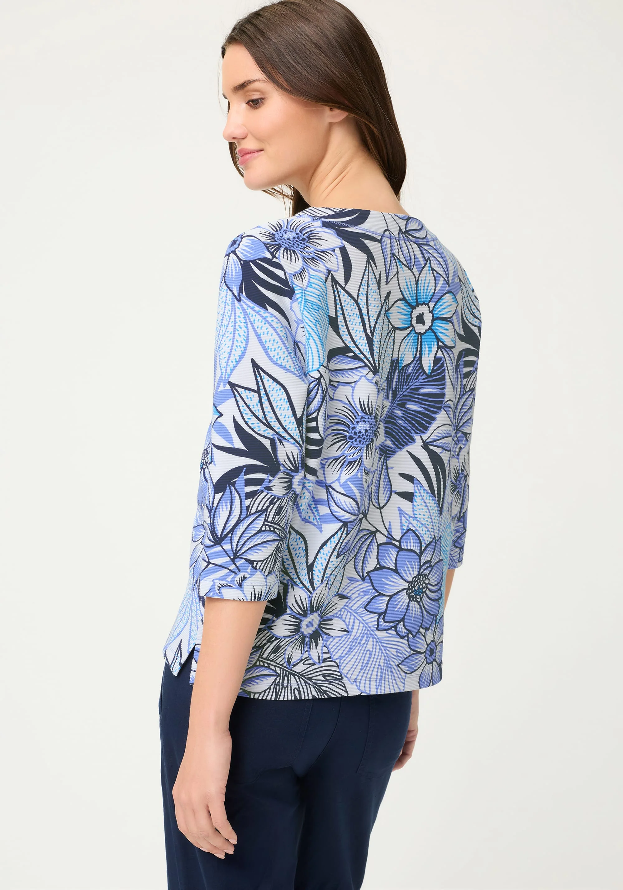 Floral Rib Knit Jersey Top - Image 2