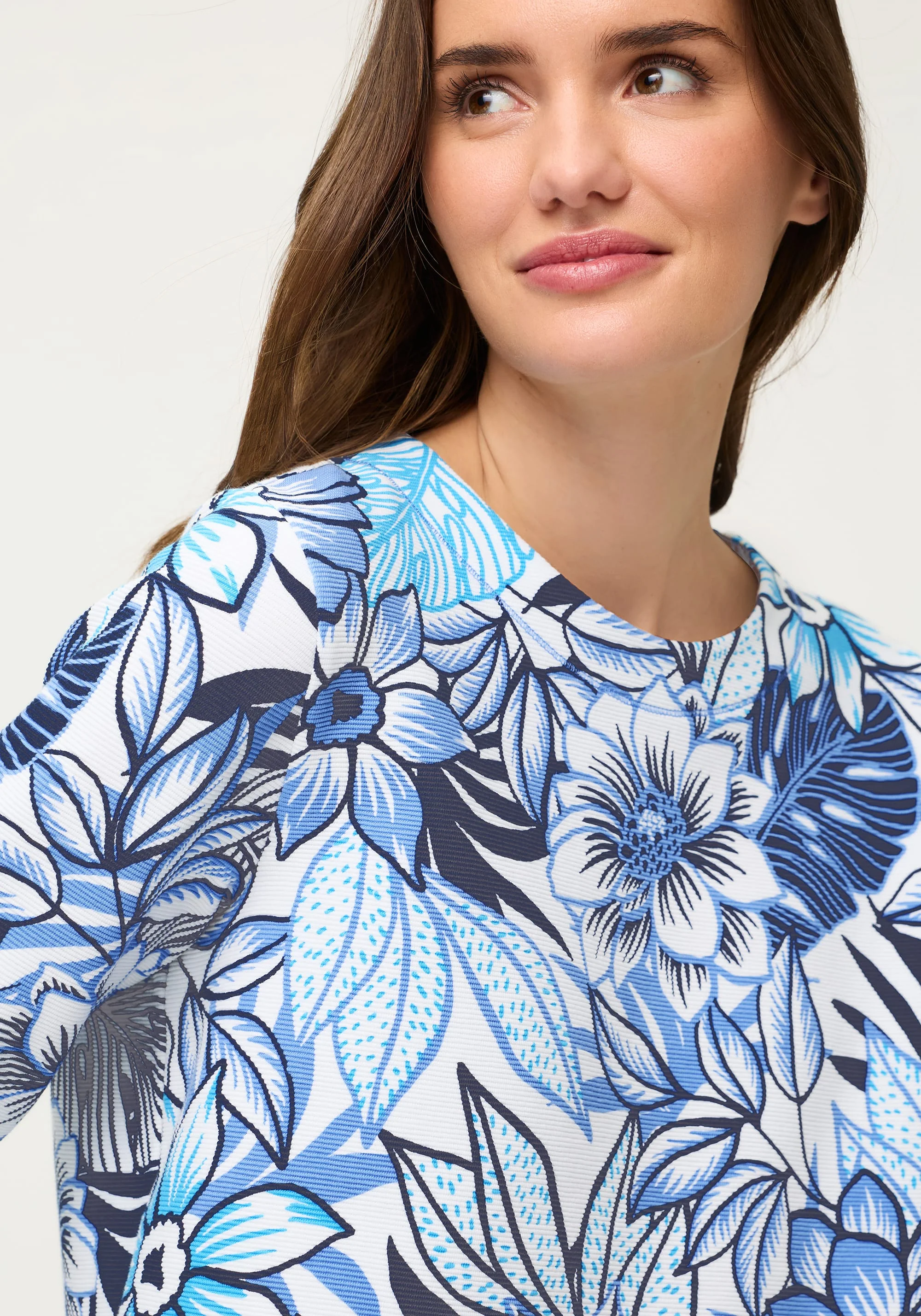 Floral Rib Knit Jersey Top - Image 3