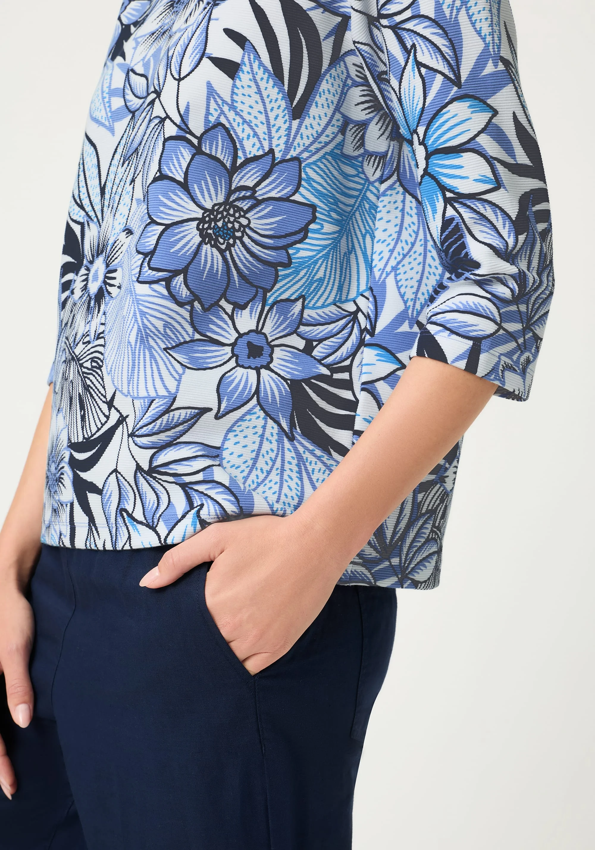 Floral Rib Knit Jersey Top - Image 4