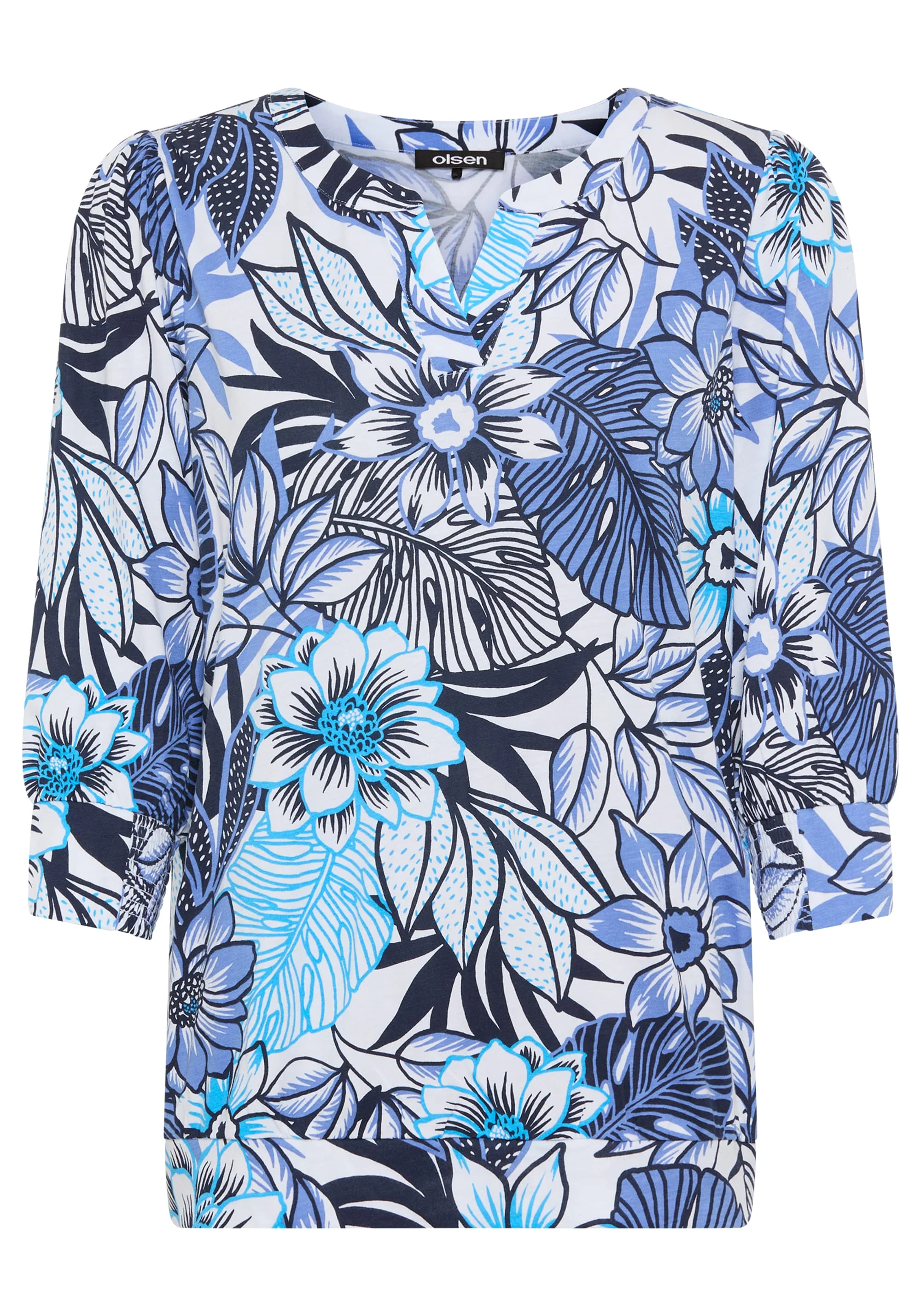 Floral Split Neck T-Shirt - Image 5