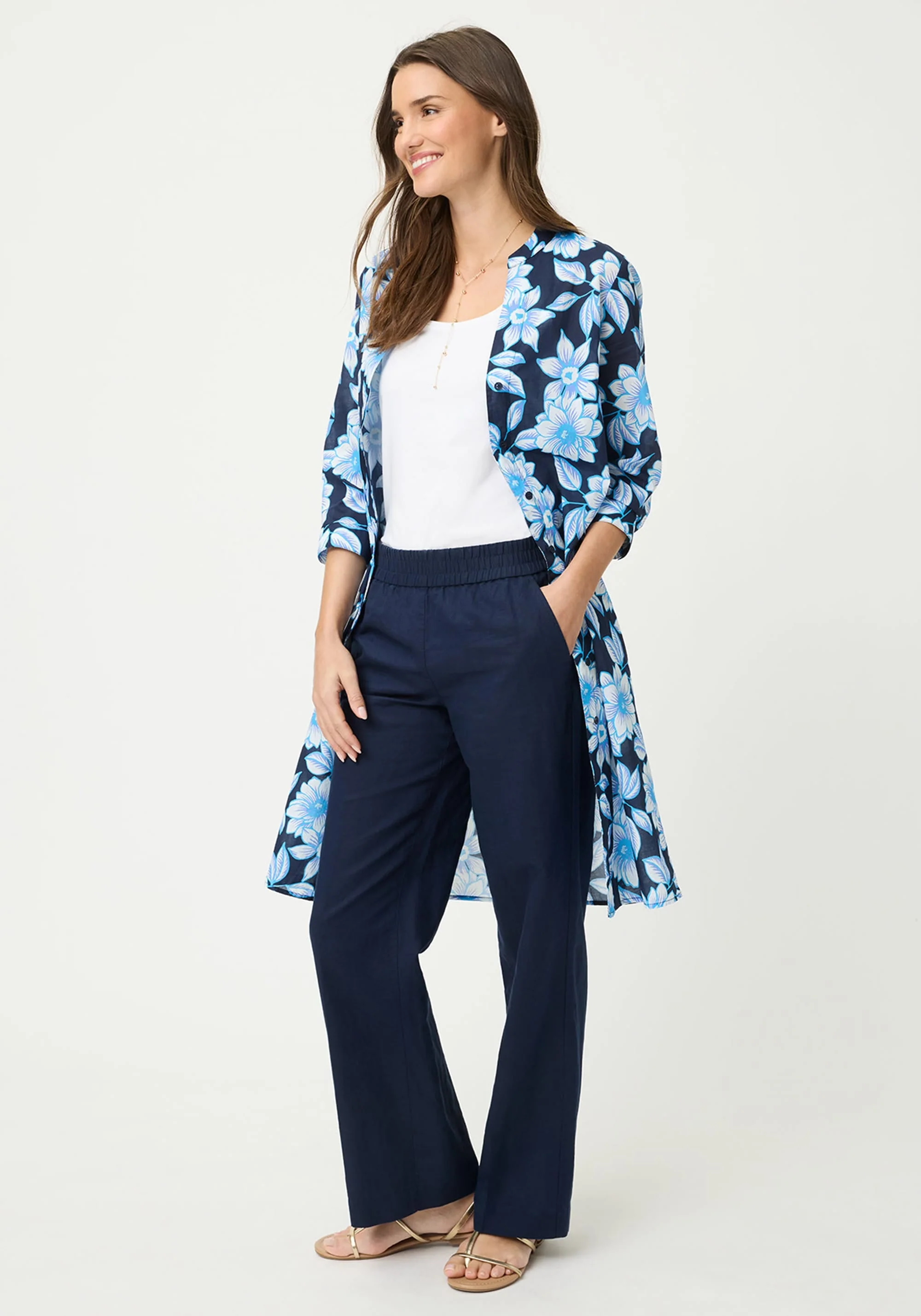 Floral Tunic Shirt Dress - Image 2