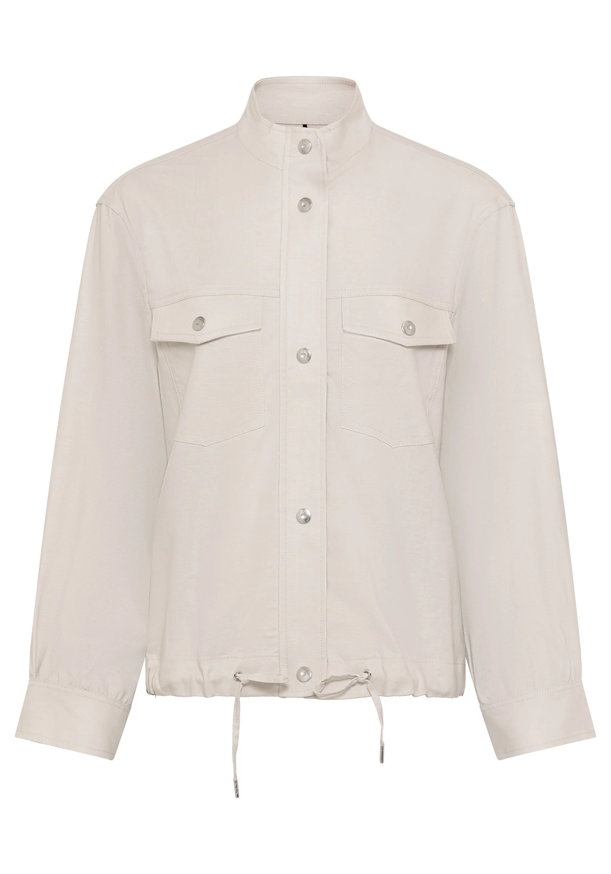 Funnel Neck Linen Blend Jacket - Image 5