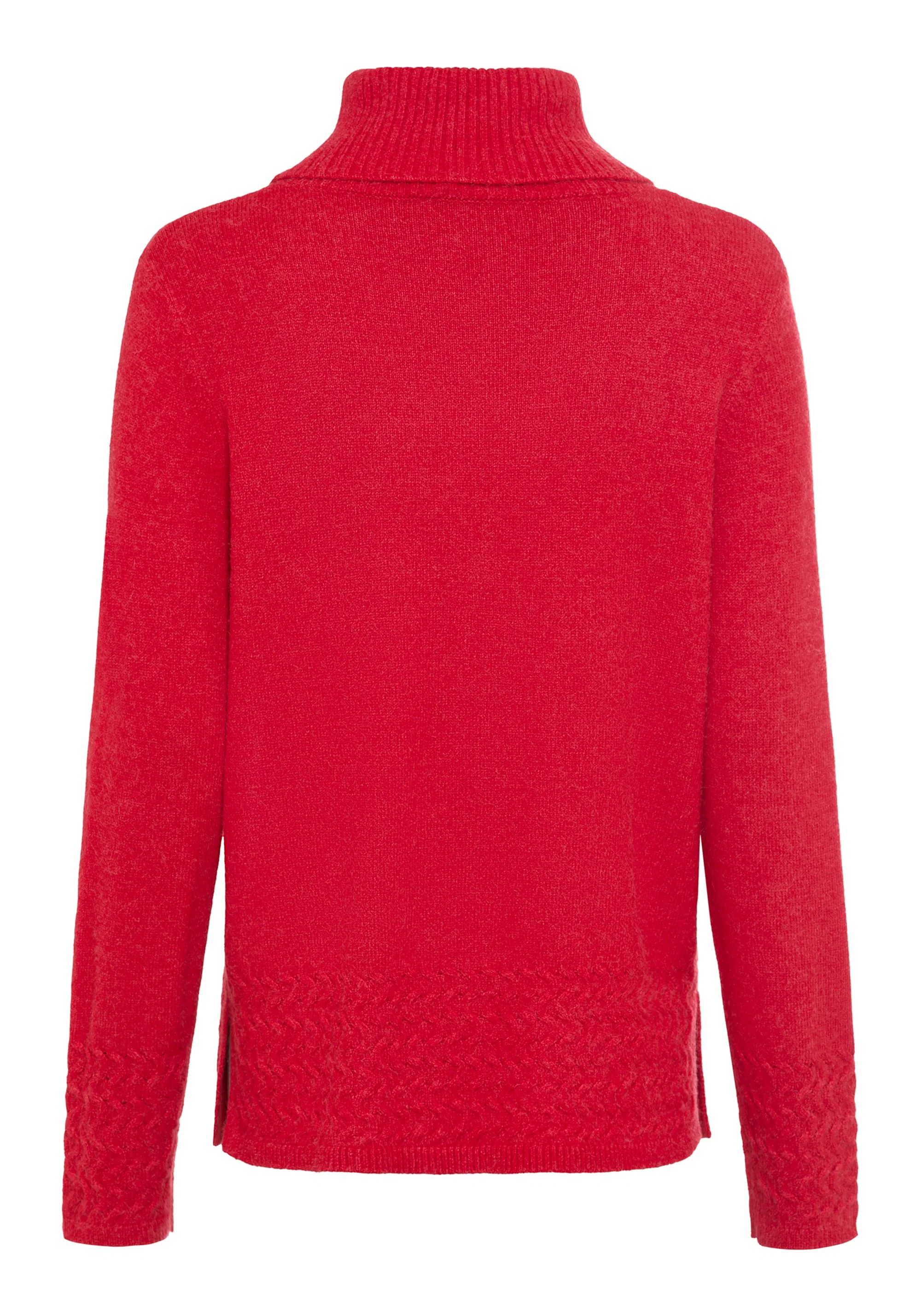 Funnel Neck Sweater with Cable Knit Trim - Image 6