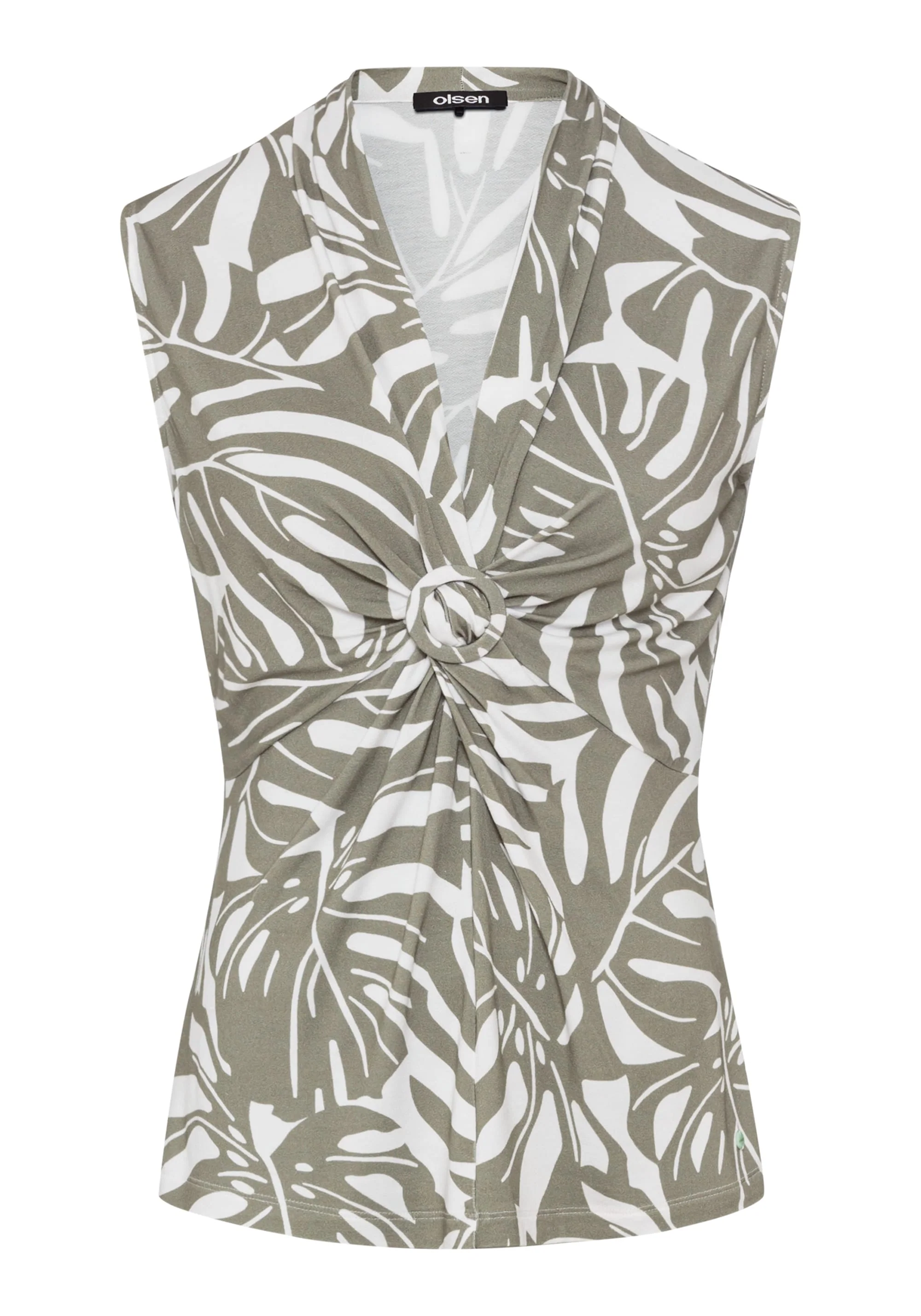 Gathered Front Tropic Print Shell - Image 3