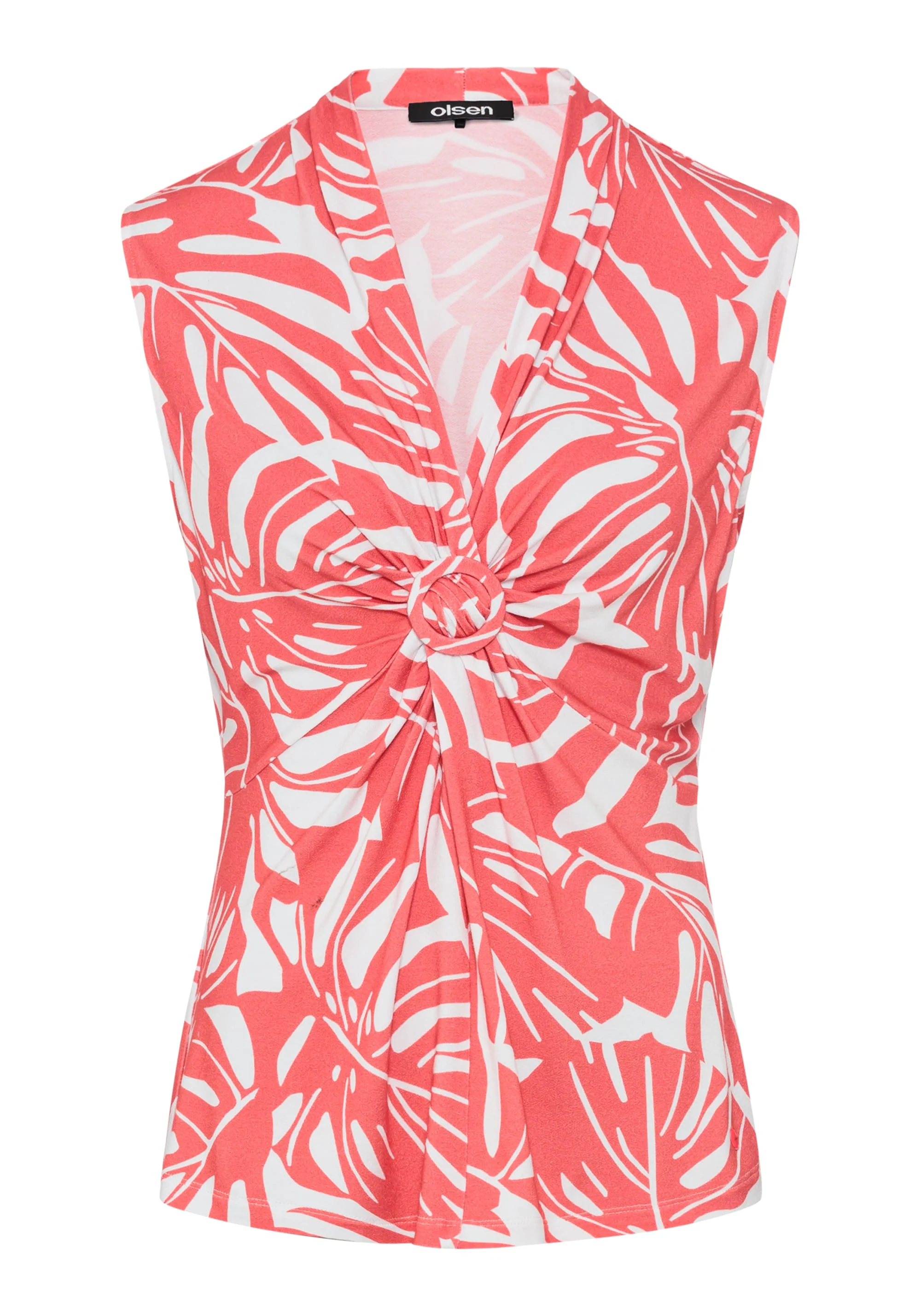 Gathered Front Tropic Print Shell - Image 8