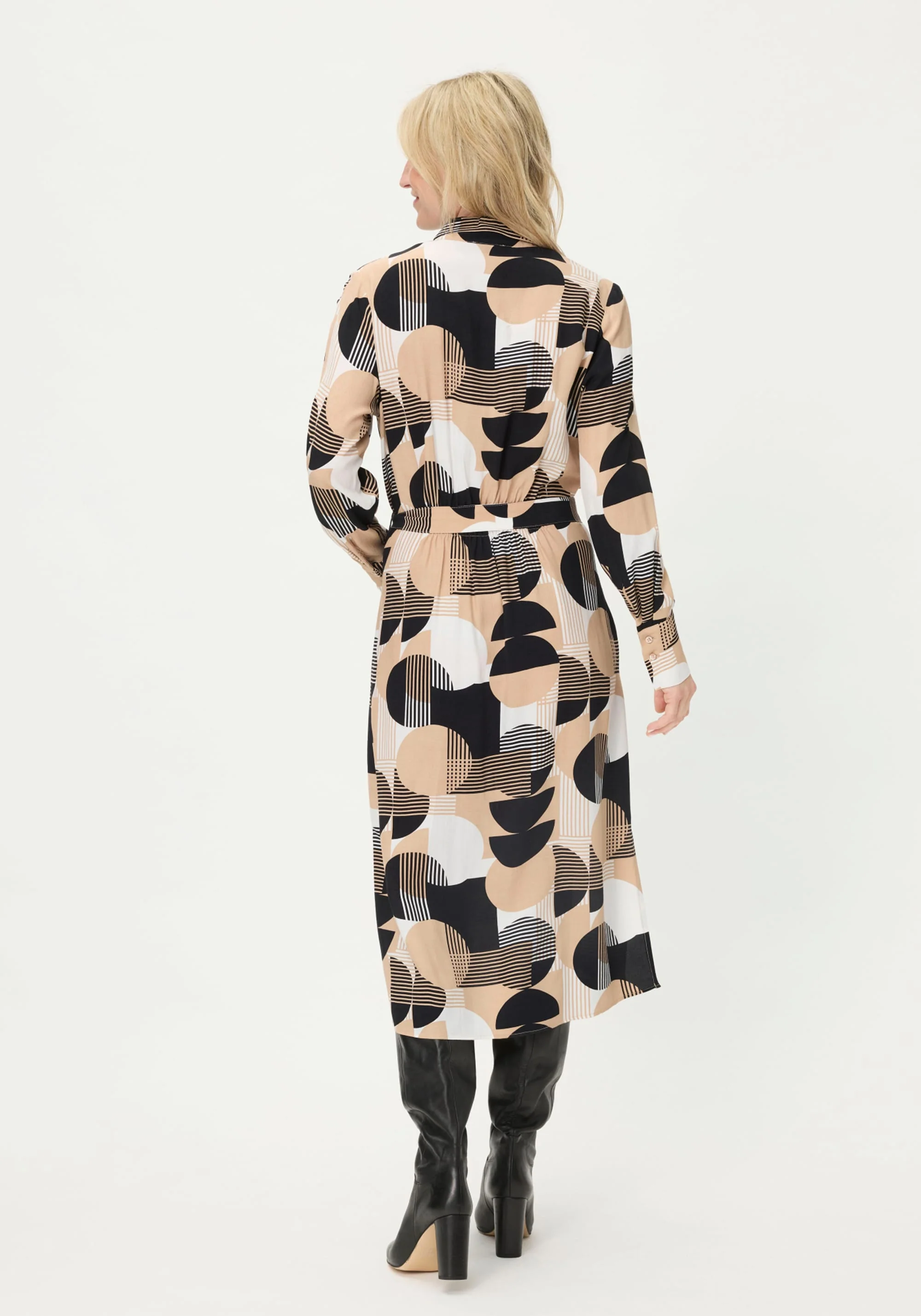 Geo Mixed Shirt Dress - Image 3