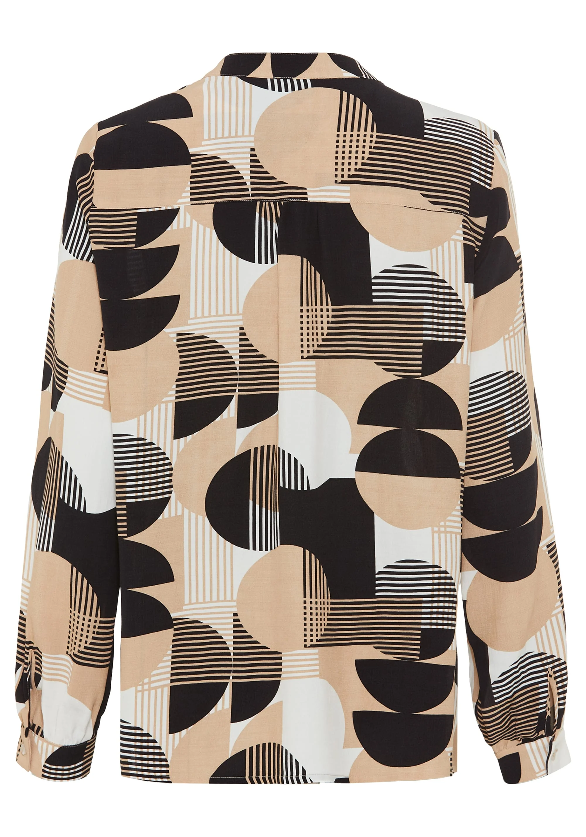 Geo Mixed Tie-Neck Blouse - Image 7