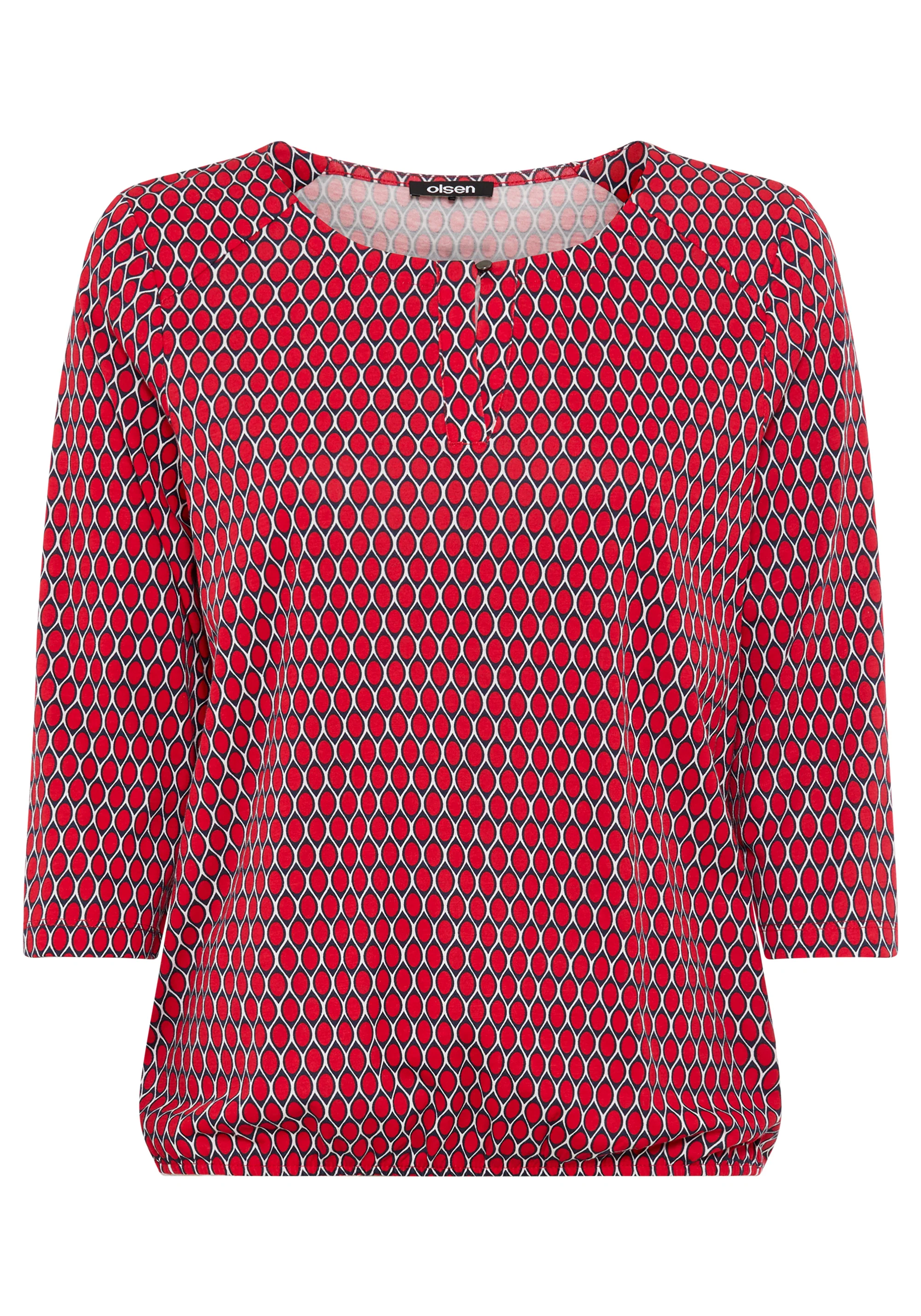 Geo Print Split Neck T-Shirt - Image 5