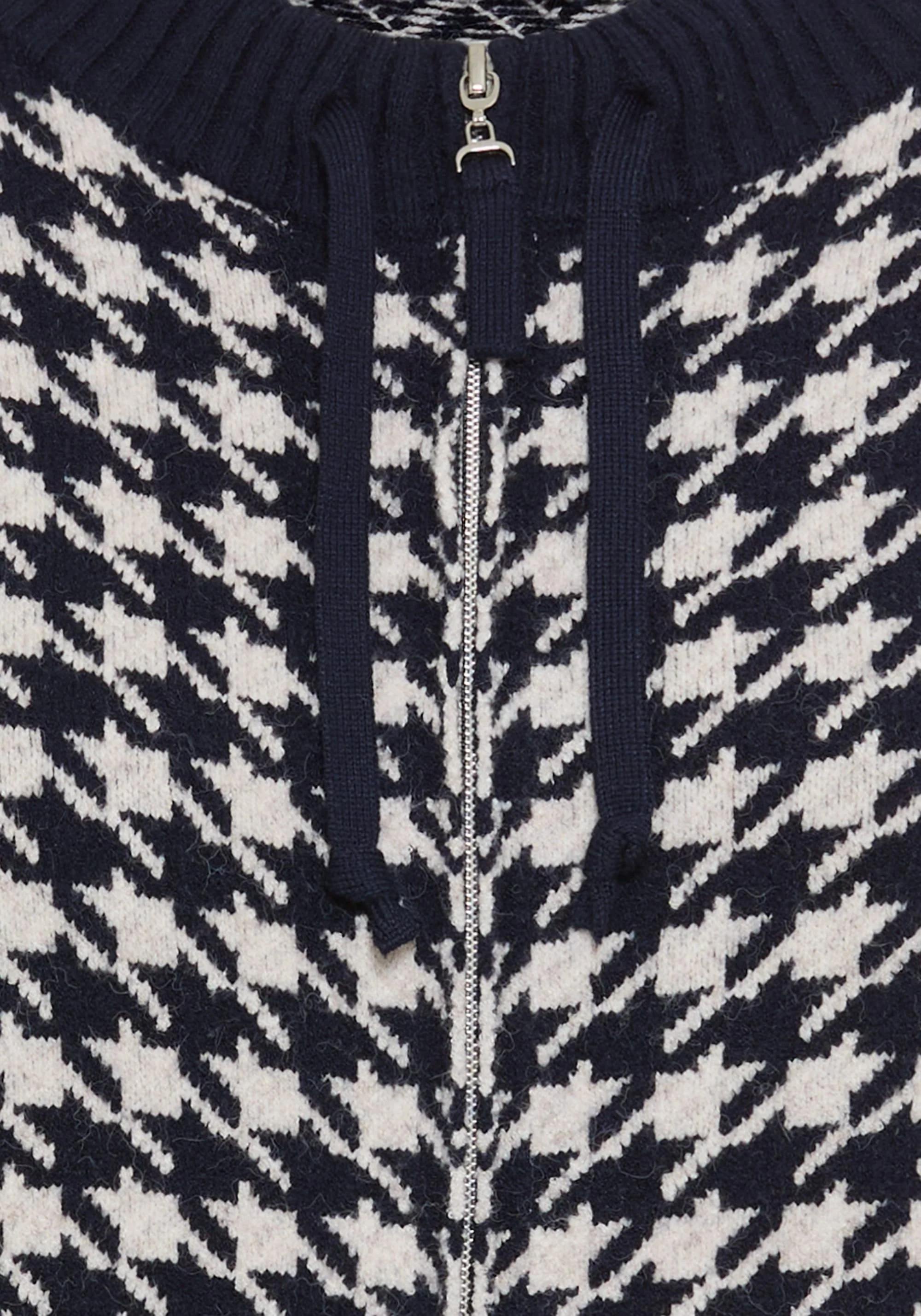Houndstooth Zip Front Cardigan - Image 6