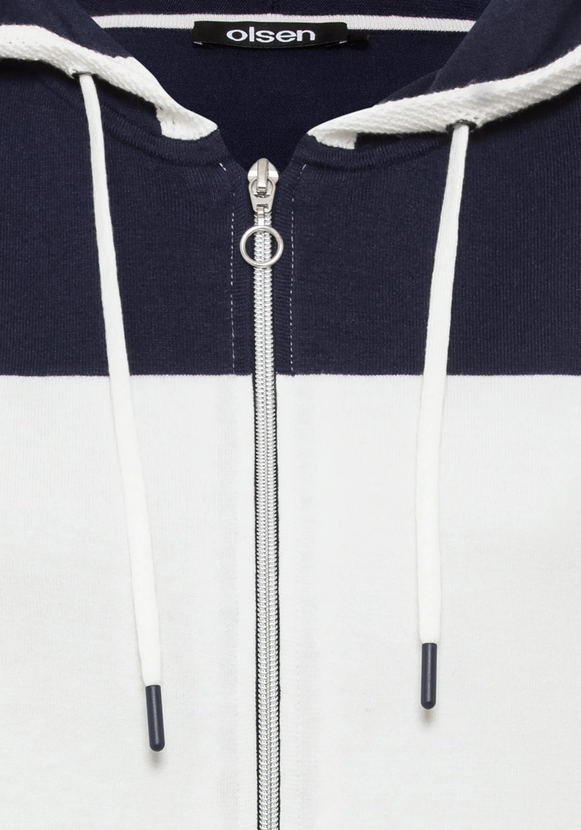 Knit Zip Front Striped Hoodie - Image 6