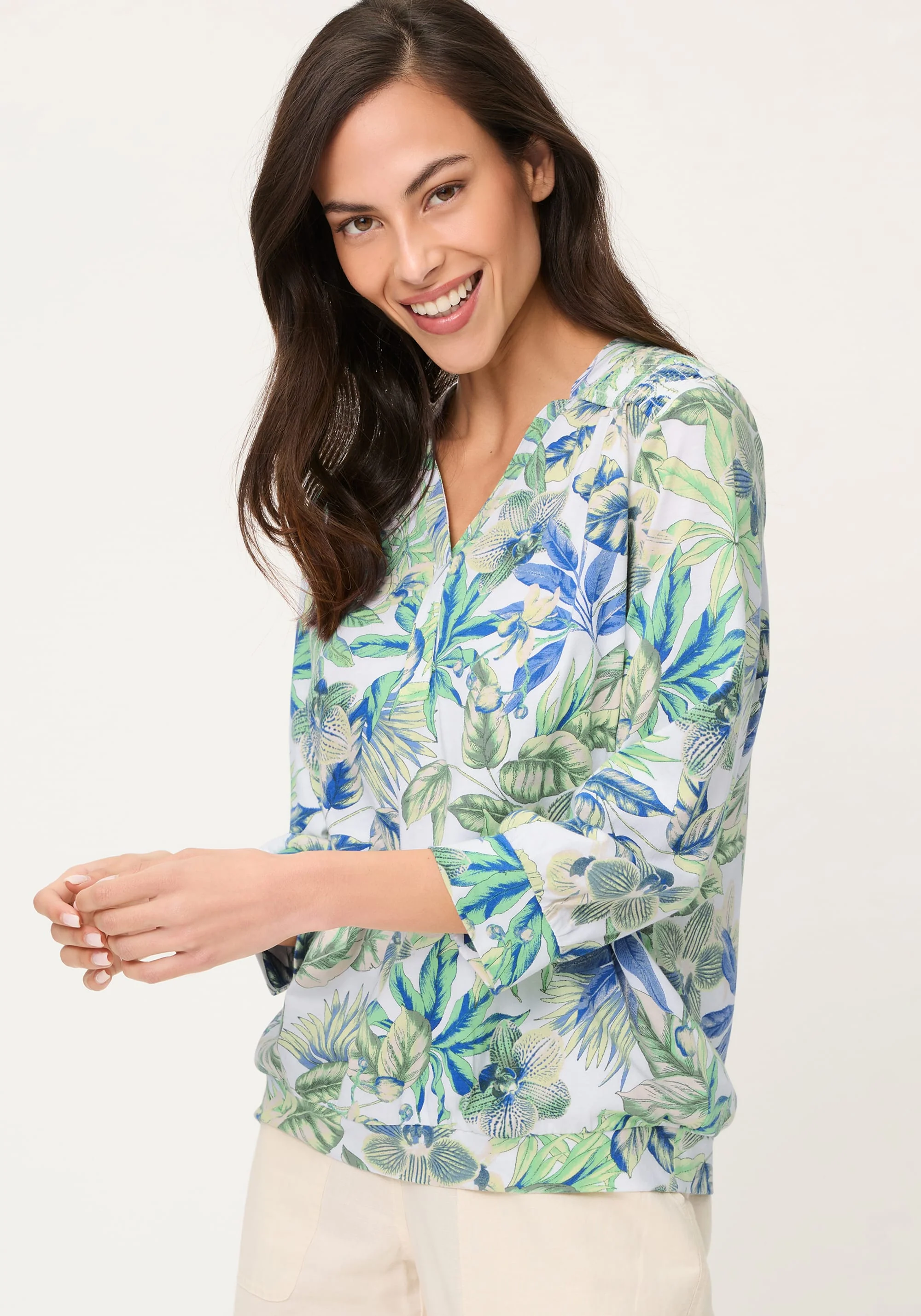 Leaf Print Tunic T-Shirt