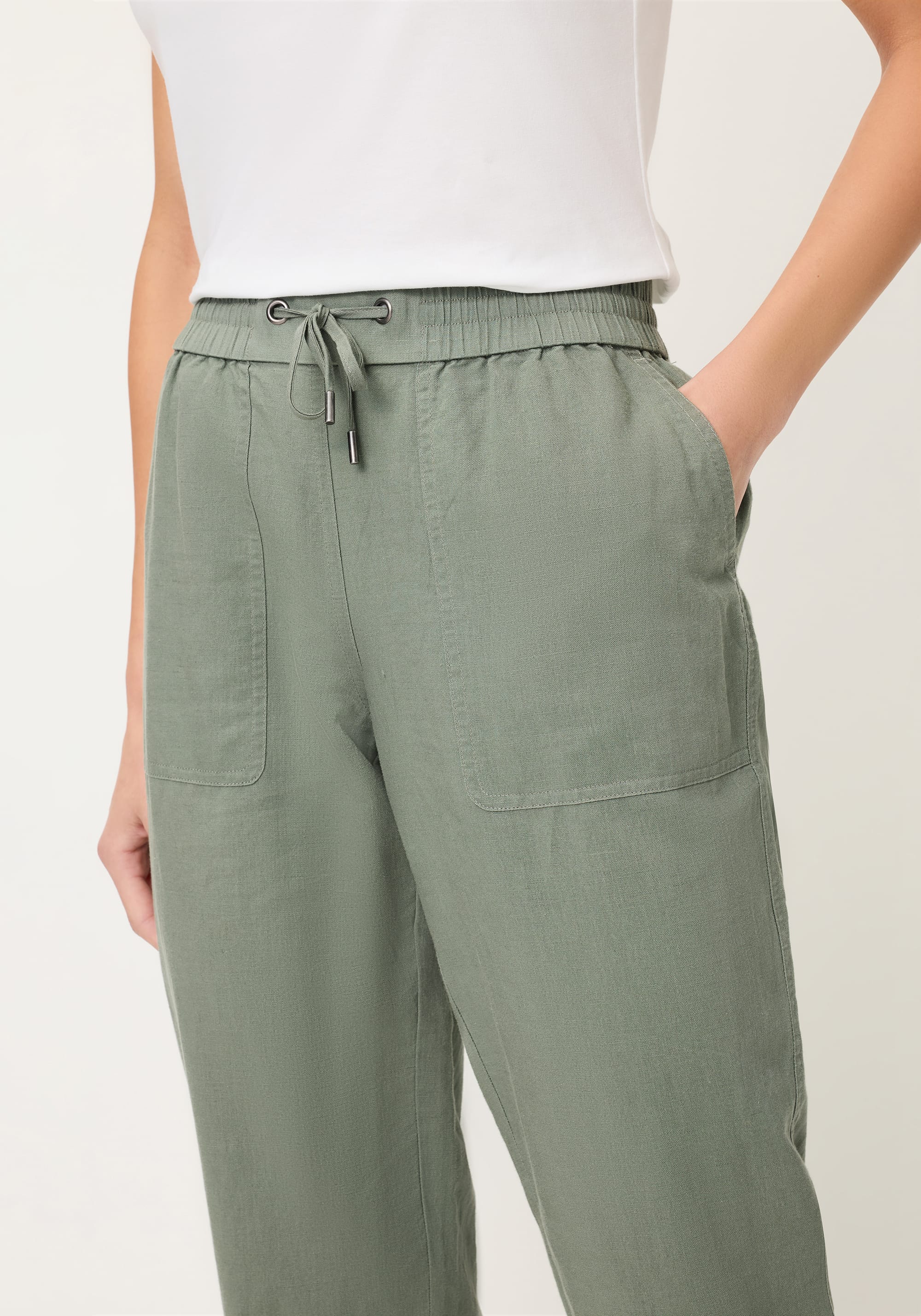 Linen Blend Cropped Pant - Image 10