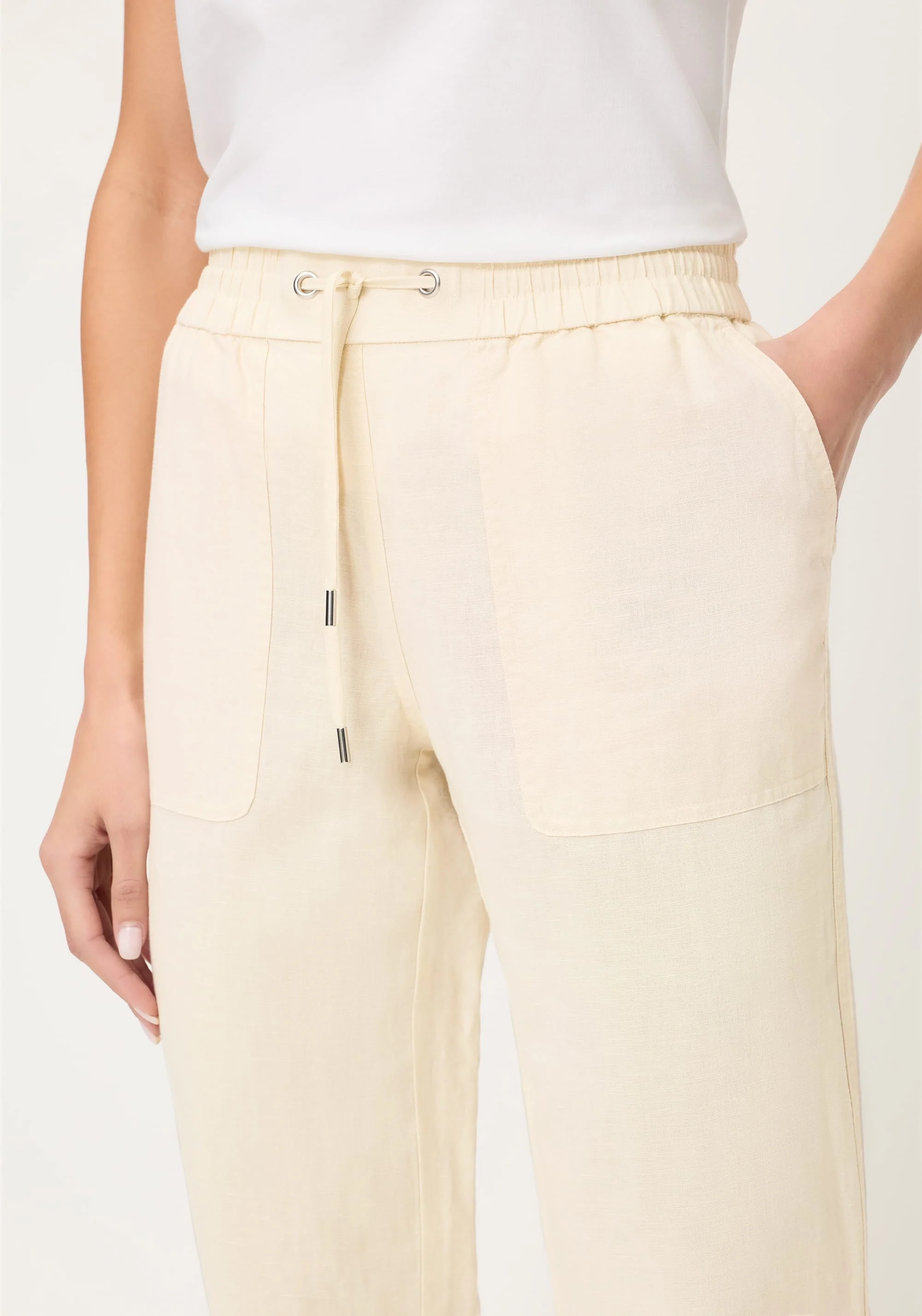 Linen Blend Cropped Pant - Image 4