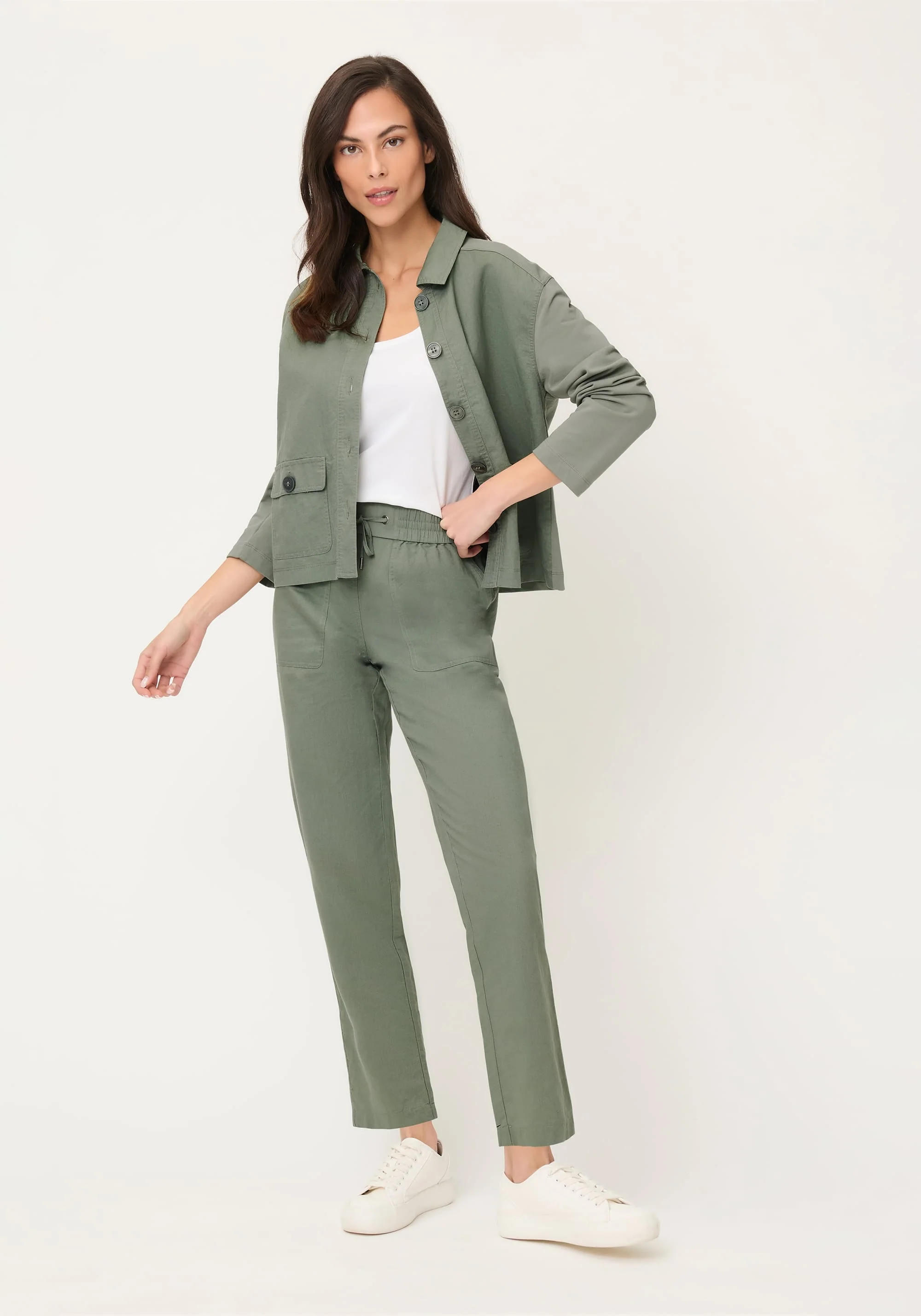 Linen Blend Cropped Pant - Image 7
