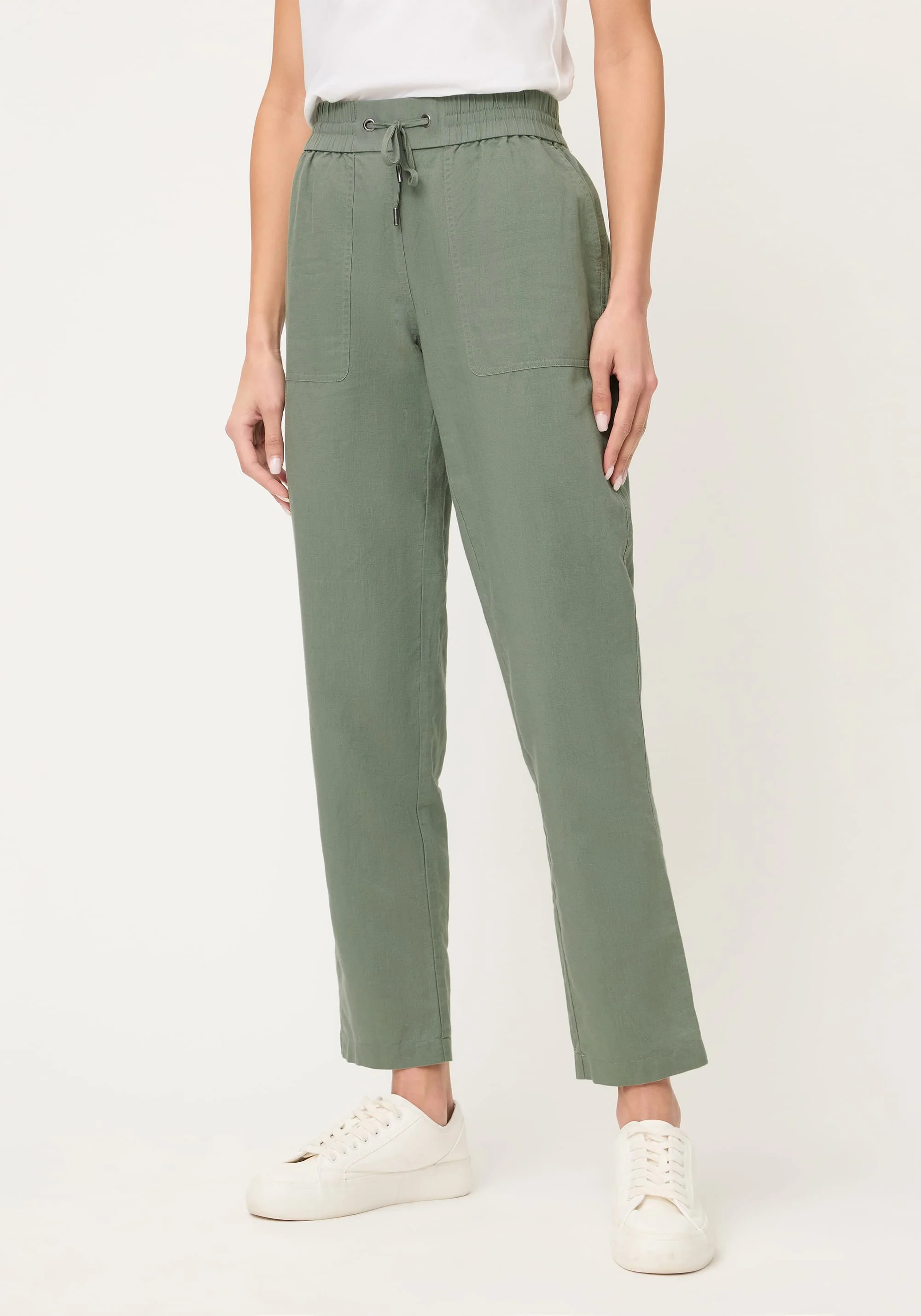 Linen Blend Cropped Pant - Image 8