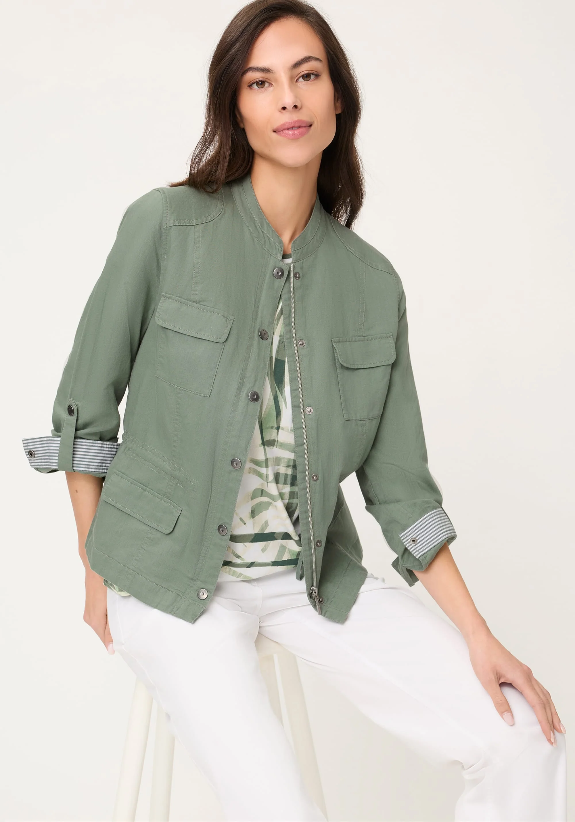 Linen Blend Safari Jacket - Image 2