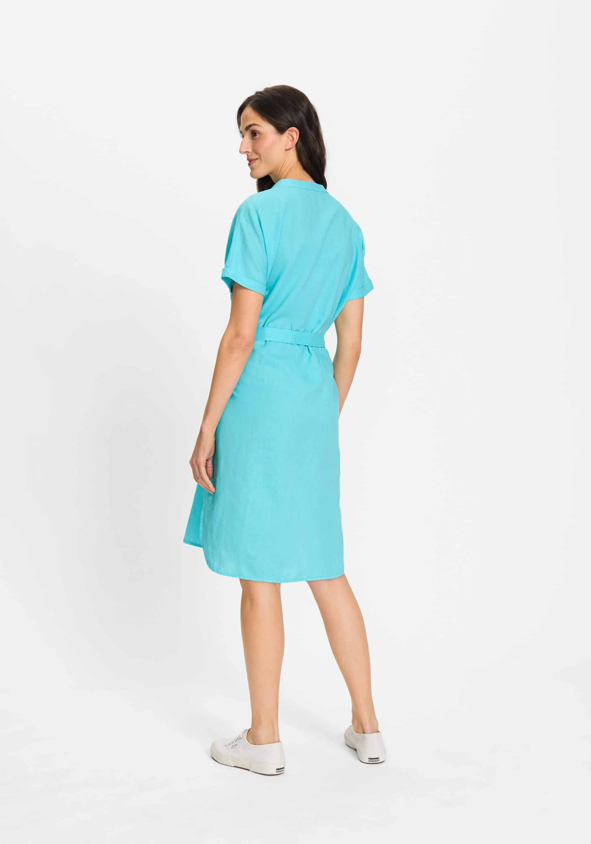 Linen Blend Tunic Shirt Dress - Image 4
