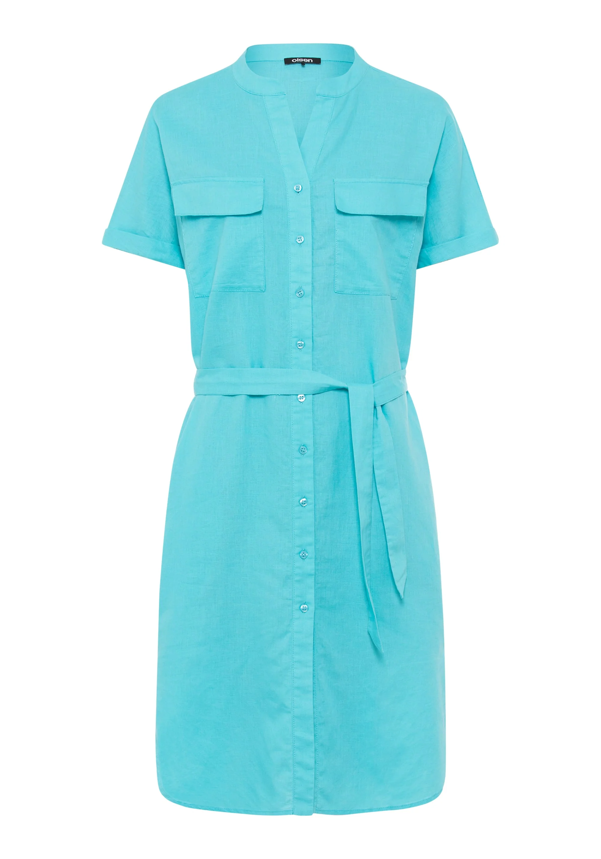 Linen Blend Tunic Shirt Dress - Image 5