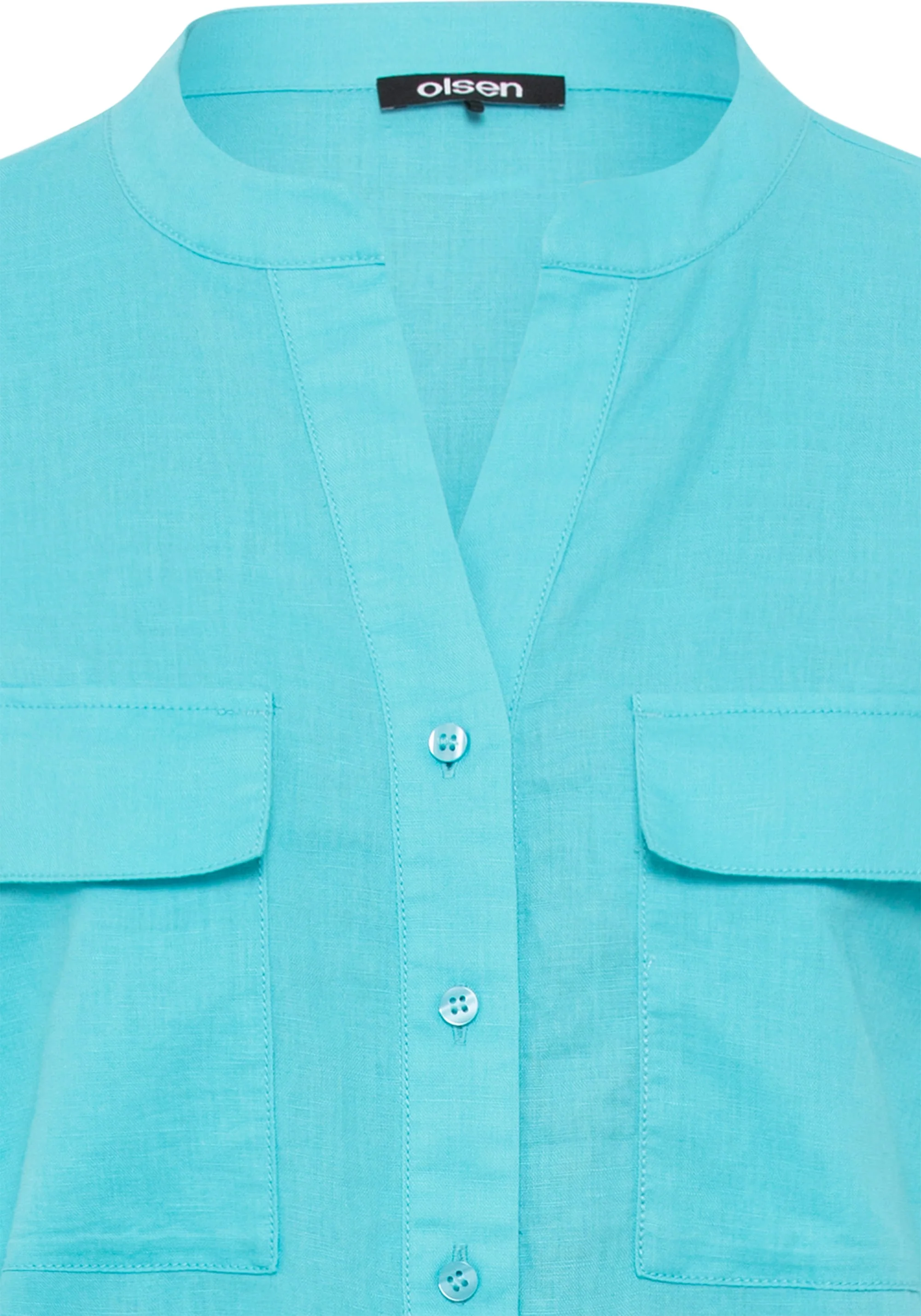 Linen Blend Tunic Shirt Dress - Image 7