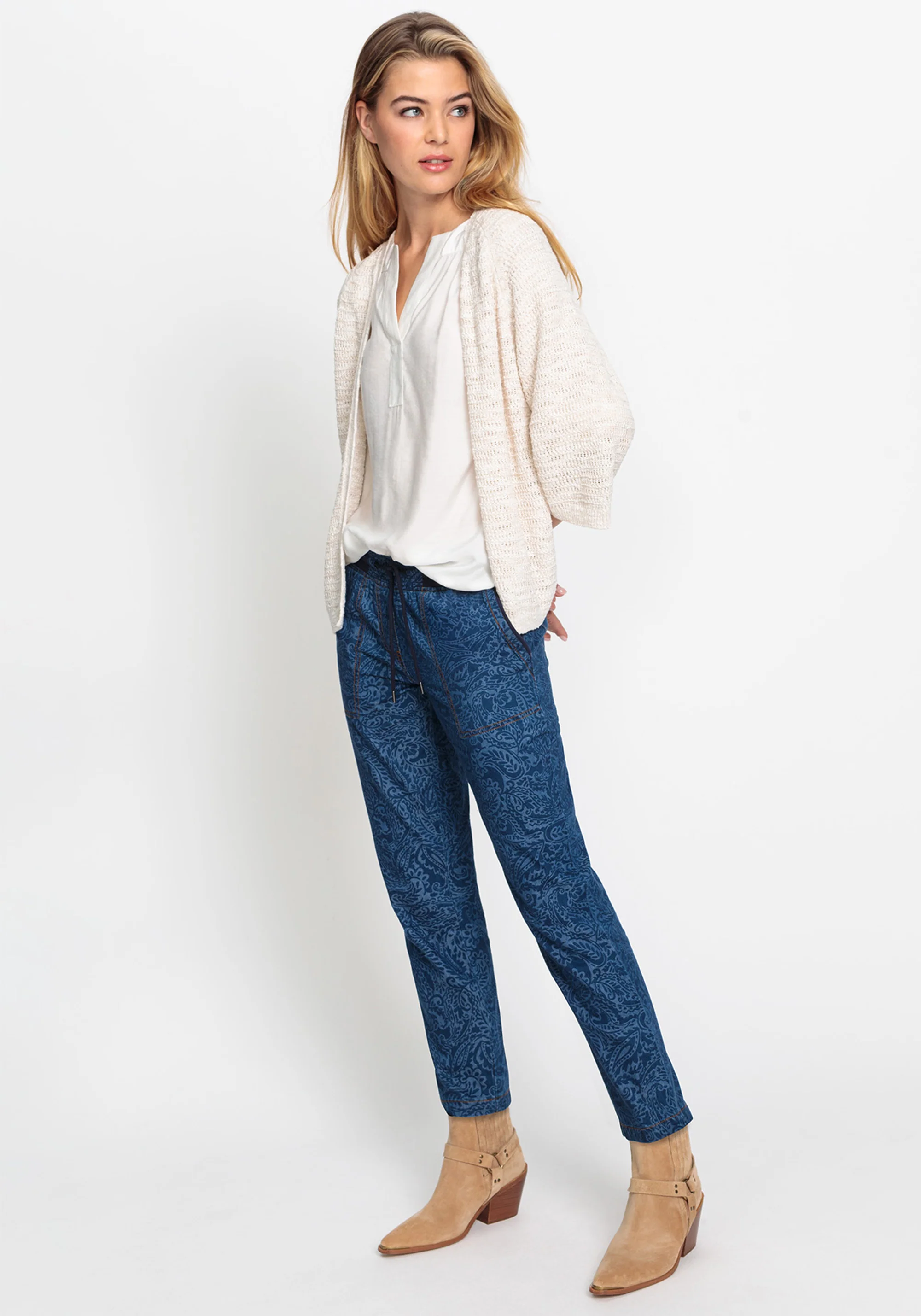 Lisa Fit Paisley Denim Pant