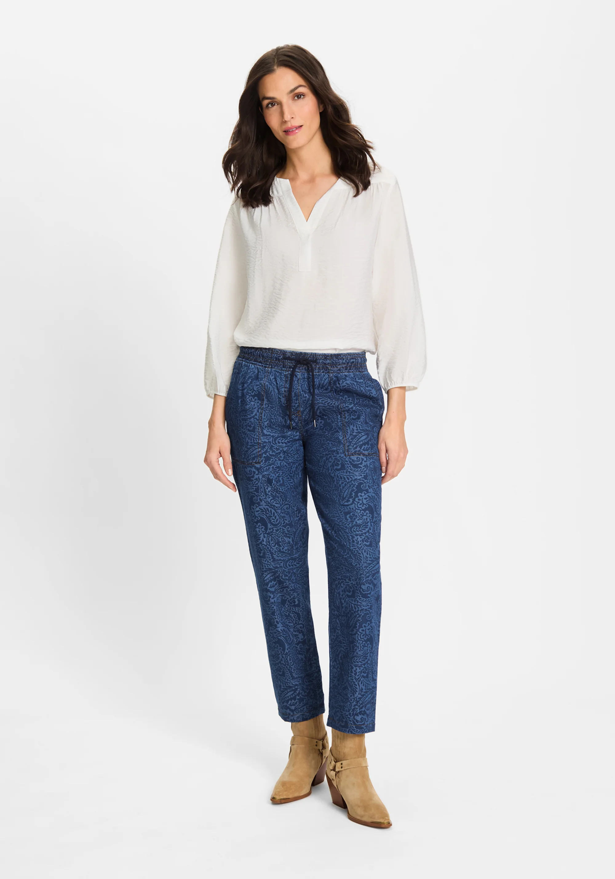 Lisa Fit Paisley Denim Pant - Image 2