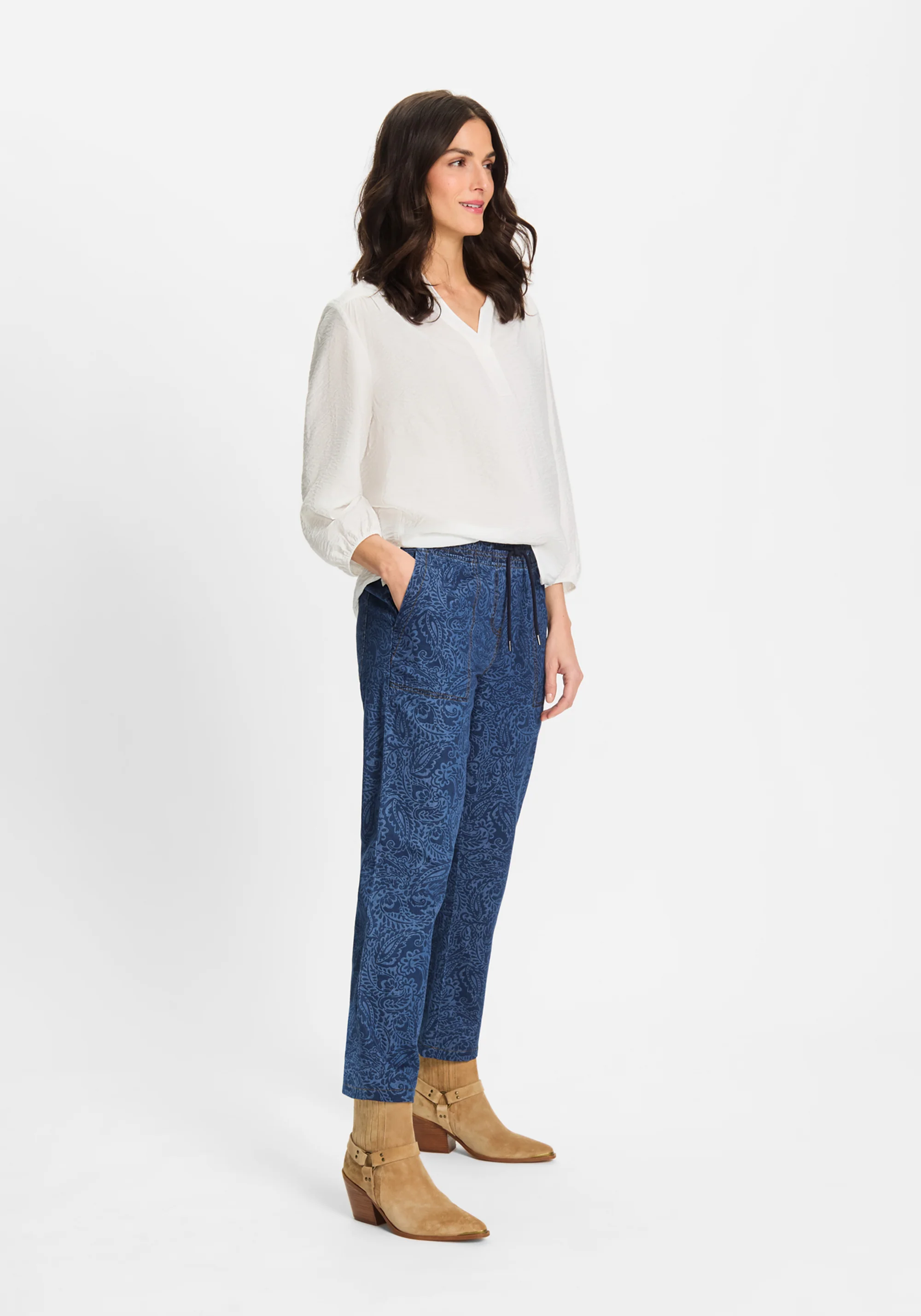 Lisa Fit Paisley Denim Pant - Image 3