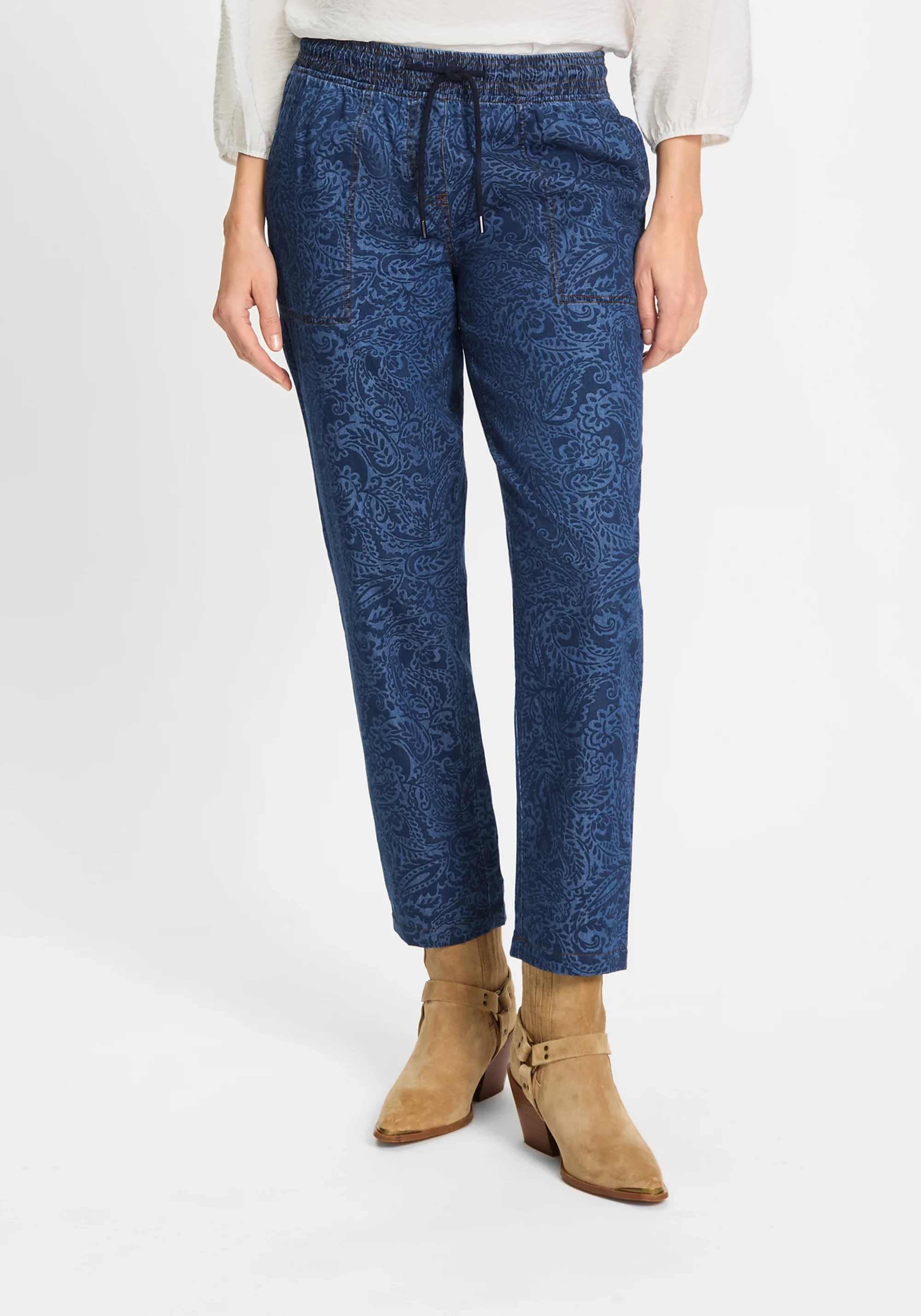 Lisa Fit Paisley Denim Pant - Image 4