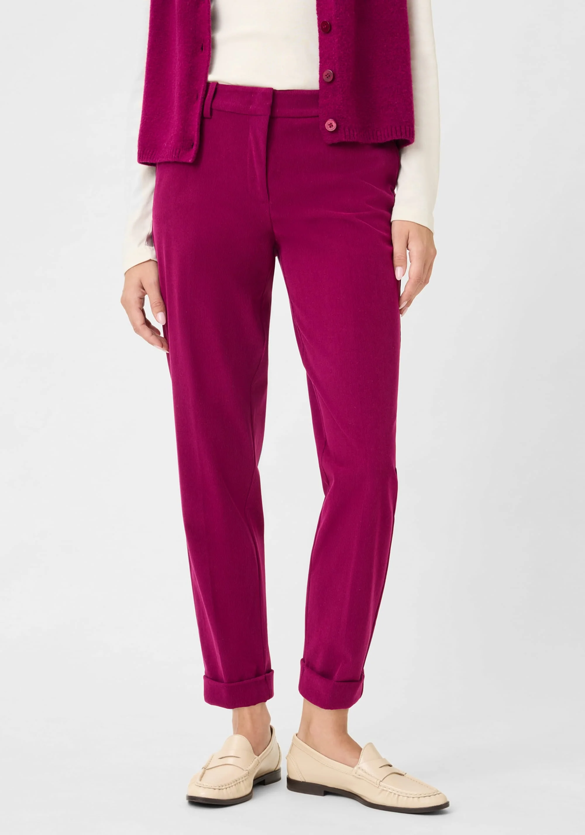 Lisa Fit Straight Leg Cropped Cord Trouser - Image 2