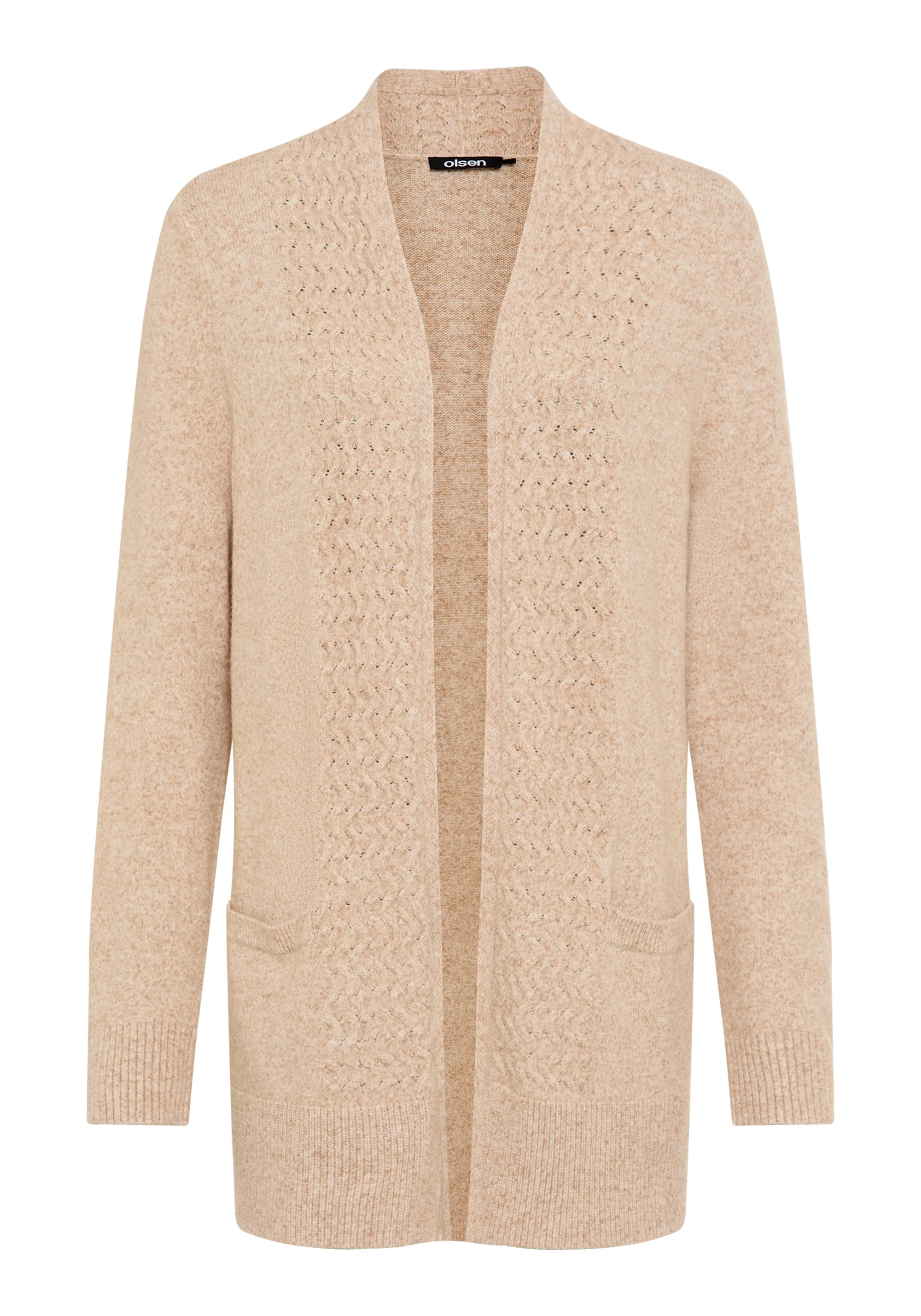 Long Line Cardigan with Cable Knit Trim - Image 6