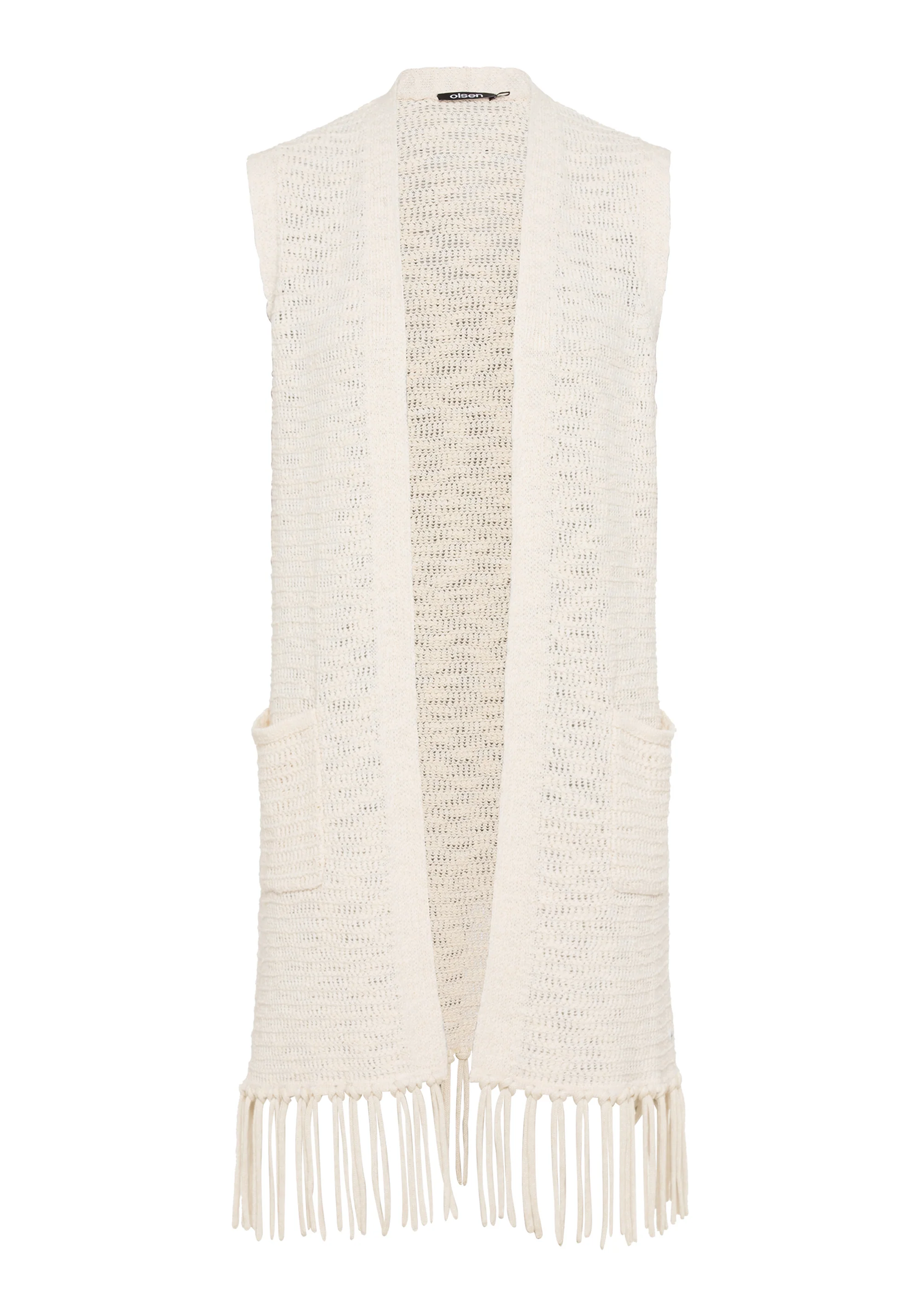 Longline Fringe Trim Vest - Image 3