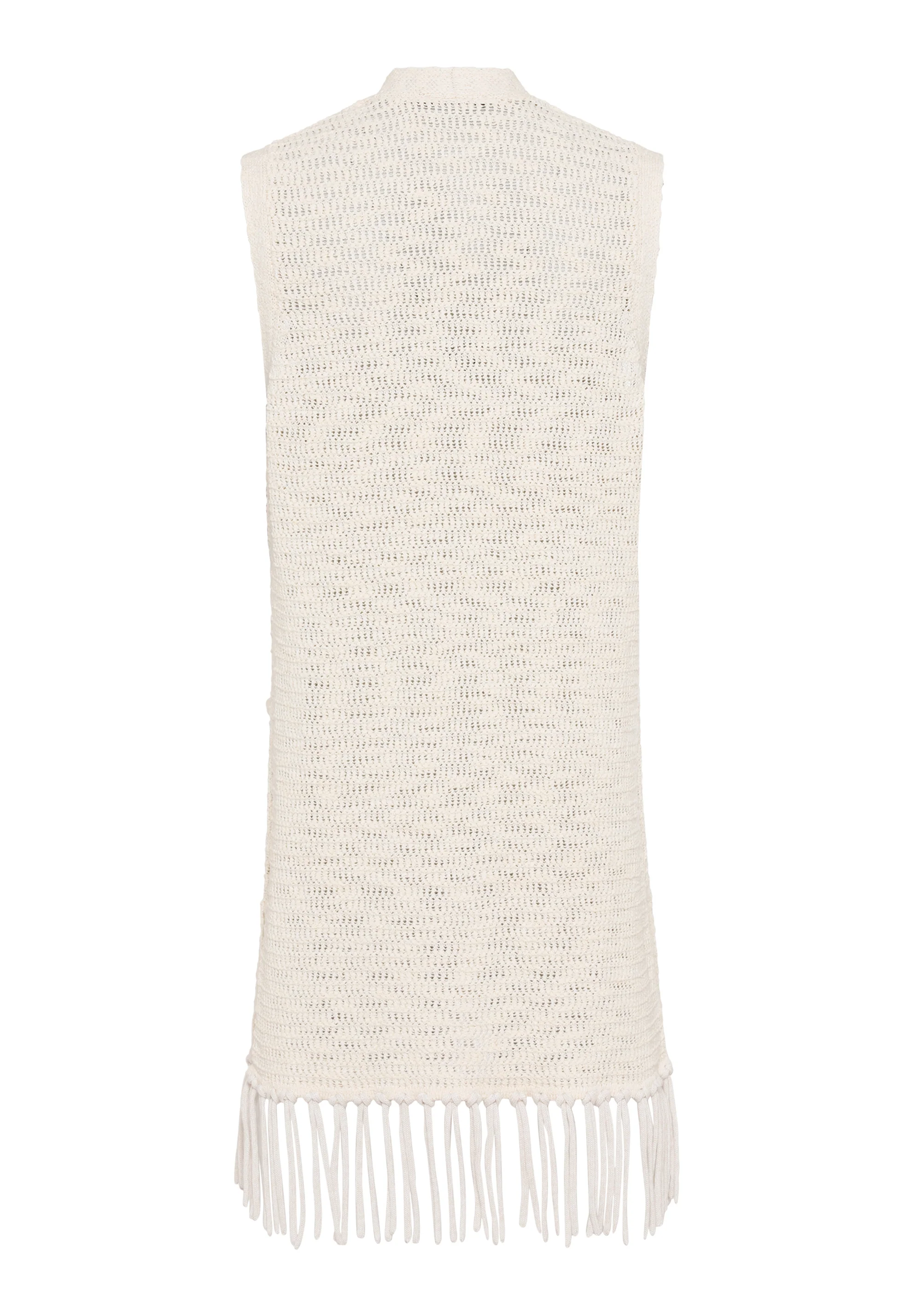 Longline Fringe Trim Vest - Image 4