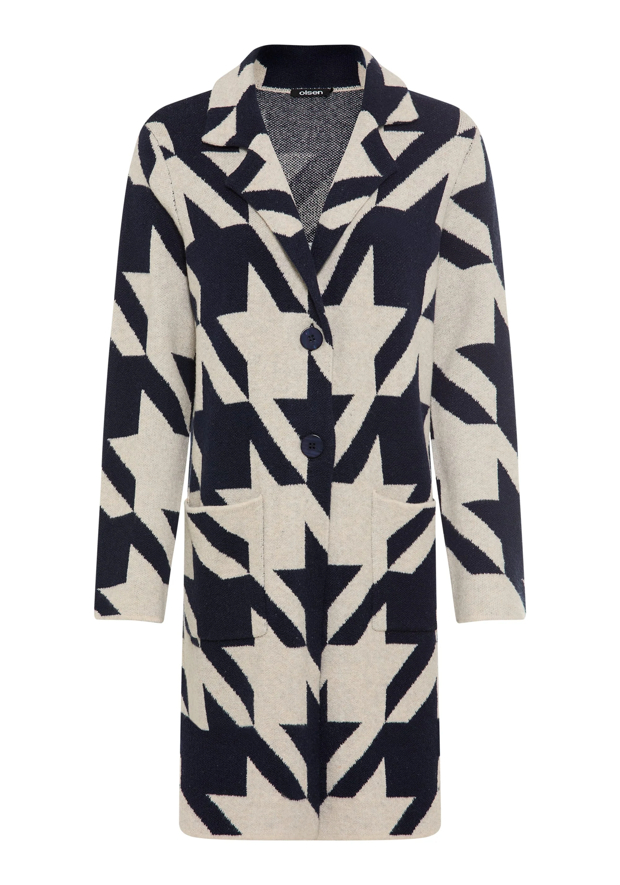 Longline Houndstooth Statement Cardigan - Image 5